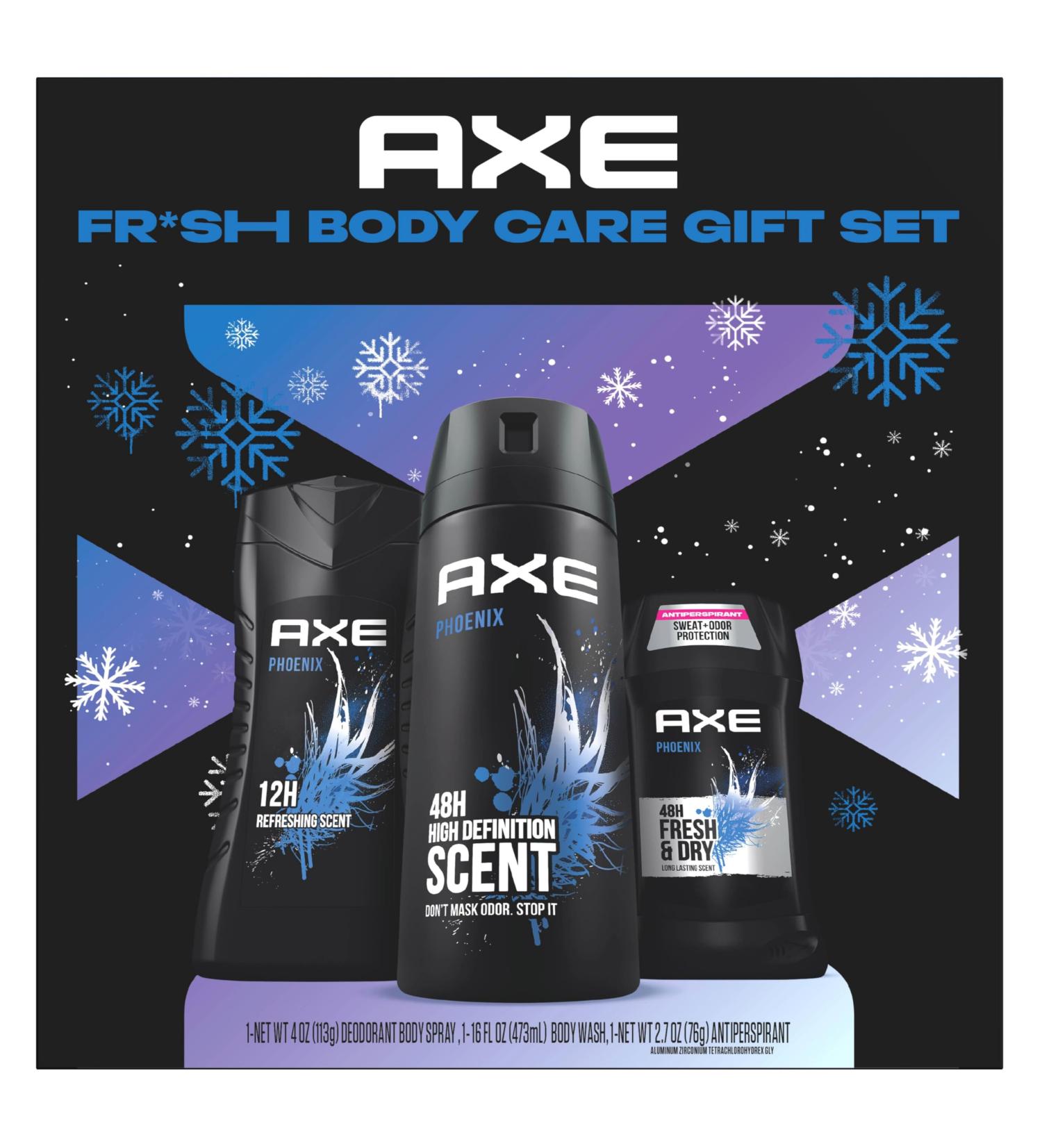 AXE Gift Set for Men - Phoenix Fresh Body Care | AXE Body Wash Spray & Antiperspirant | 48H Odor Protection Mint & Rosemary Scent - Buy Online on SooperMarket.com
