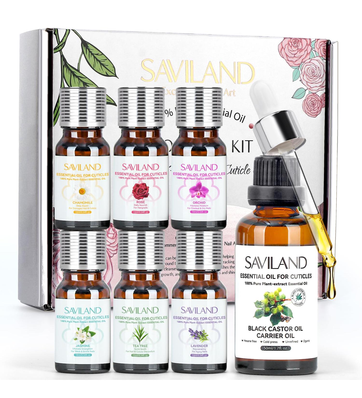 SAVILAND Cuticle Oil with Essential Oils - Nail Growth & Strength | Perfect for Skin Care Diffusers Massage & DIY Projects - Ideal Gift for Women - Buy Online on SooperMarket.com