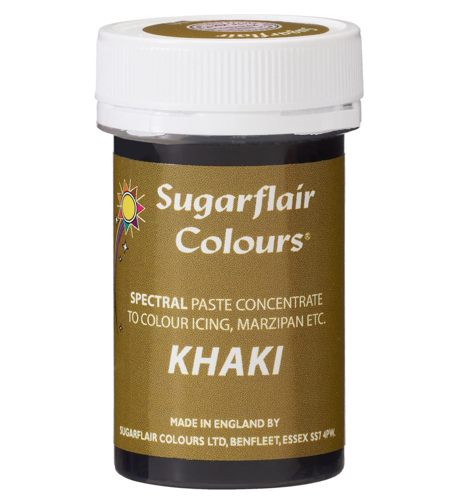 Sugarflair Khaki Spectral Food Colouring Paste Highly Concentrated for Use with Sugar Pastes Buttercream Royal Icing or Cake Mix Vibrant Colour Dye - 25g