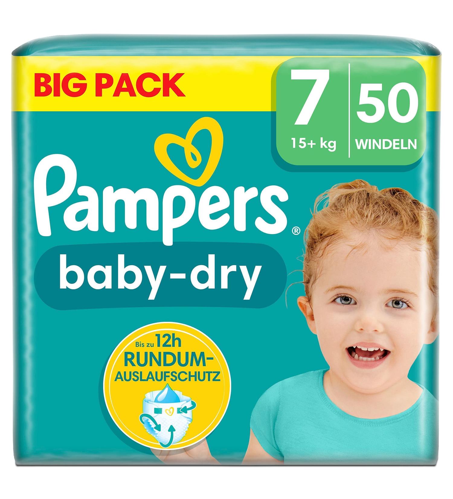 Pampers Baby-Dry Size 7 Nappies (50-Pack) for 15kg+ Babies | International Shipping Available - Buy Online on SooperMarket.com
