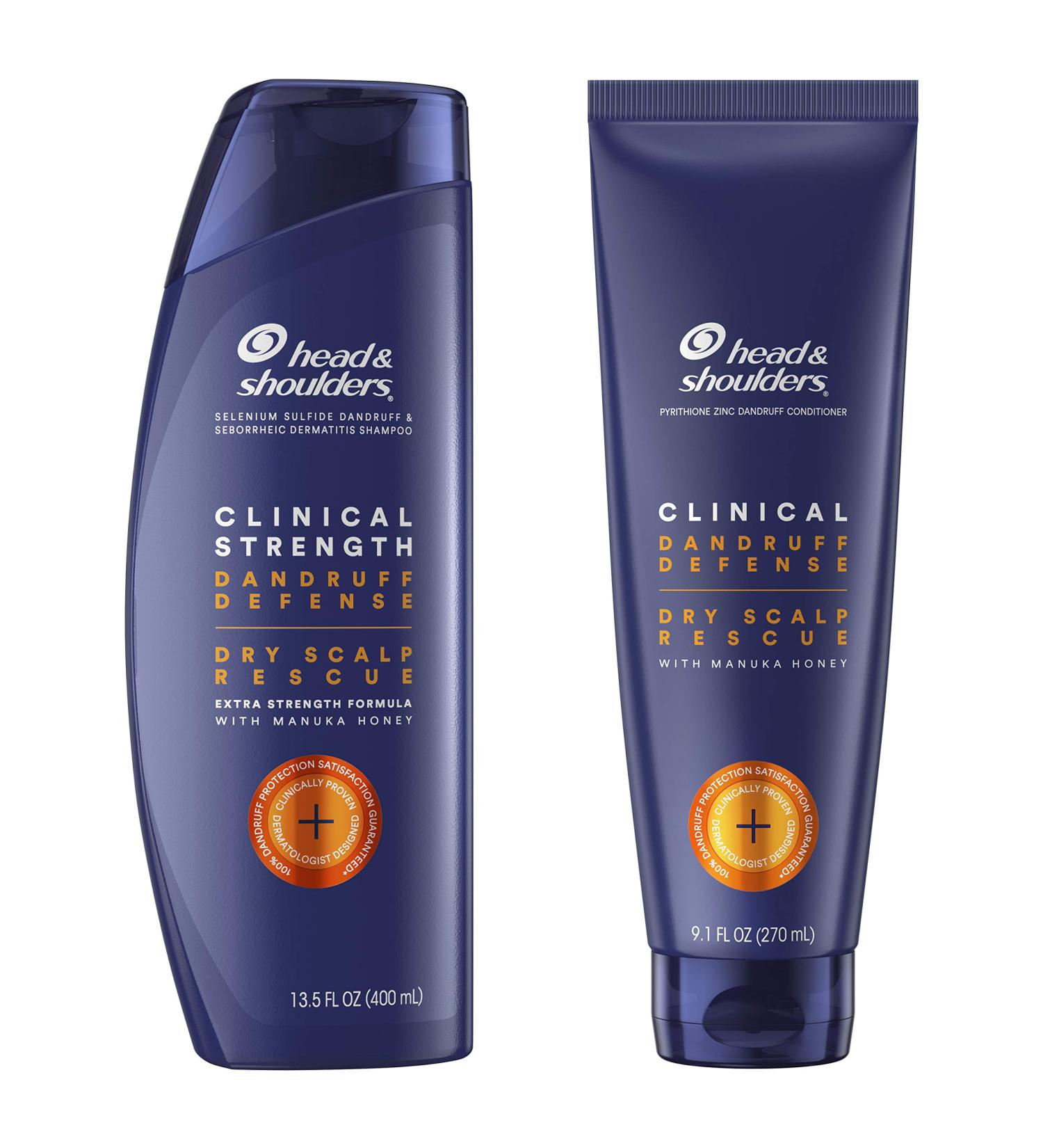 Head & Shoulders Clinical Strength Anti-Dandruff Shampoo and Conditioner Set with Manuka Honey - 13.5 Fl Oz and 9.1 Fl Oz 2 Count - Buy Online on SooperMarket.com