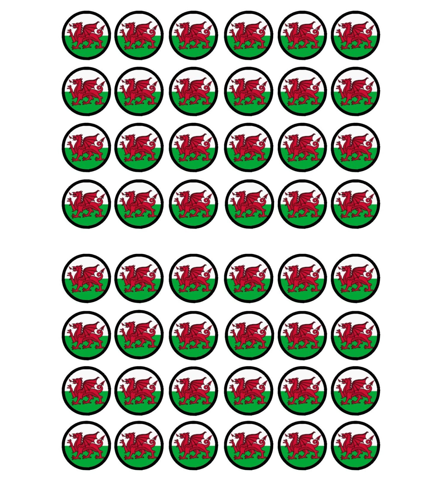 48 Welsh Dragon Cupcake Toppers Edible Welsh Flag Cupcake Decorations St Davids Day Decorations Rugby Cake Decorations Dragon Cake Topper Rugby Cake Topper Daffodil Decorations Welsh Bunting - Buy Online on SooperMarket.com