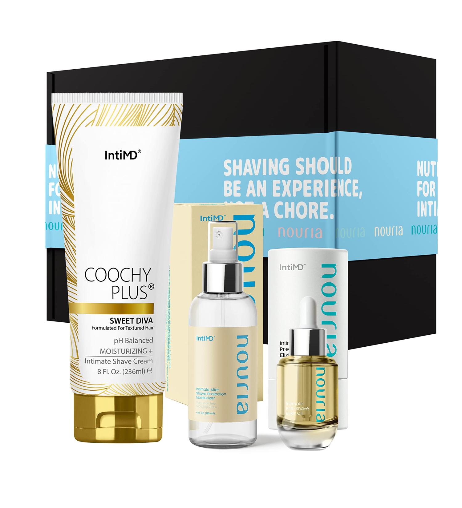 Coochy Plus HydroLock Moisturizing 3-Step Intimate Shave Gift Set - Pre-Shave Elixir, Shave Cream, After Shave Mist - Buy Online on SooperMarket.com