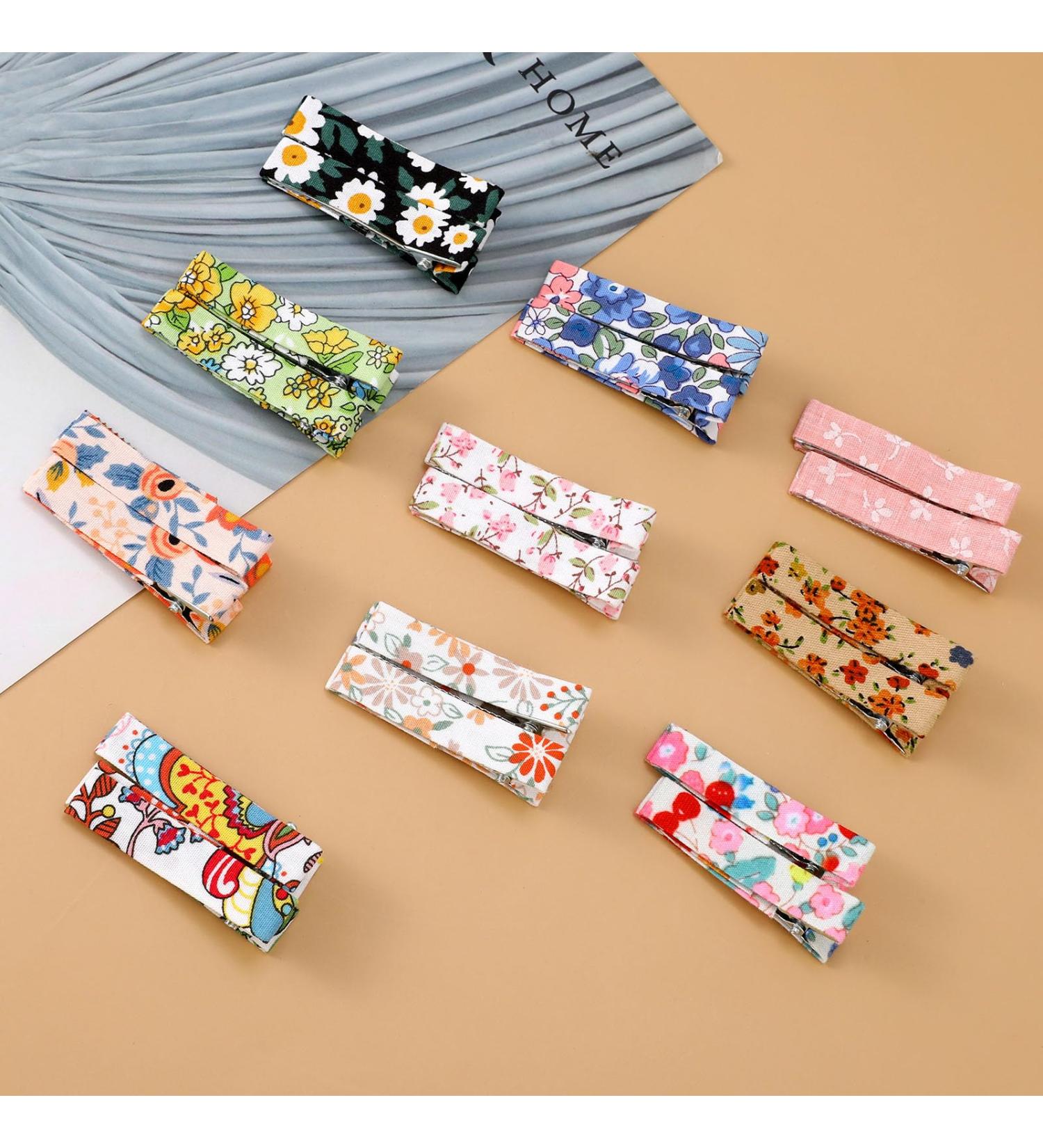 Lusofie 20Pcs Floral Print Baby Hair Clips - Non-Slip Toddler Barrettes for Girls | Hair Accessories for Fine Hair Kids - Buy Online on SooperMarket.com