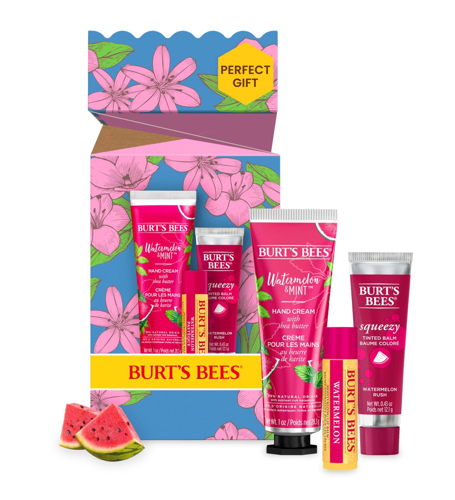 Burt's Bees Watermelon Gift Set - Limited Edition Hand Cream & Lip Balm | You're One in a Melon - Buy Online on SooperMarket.com