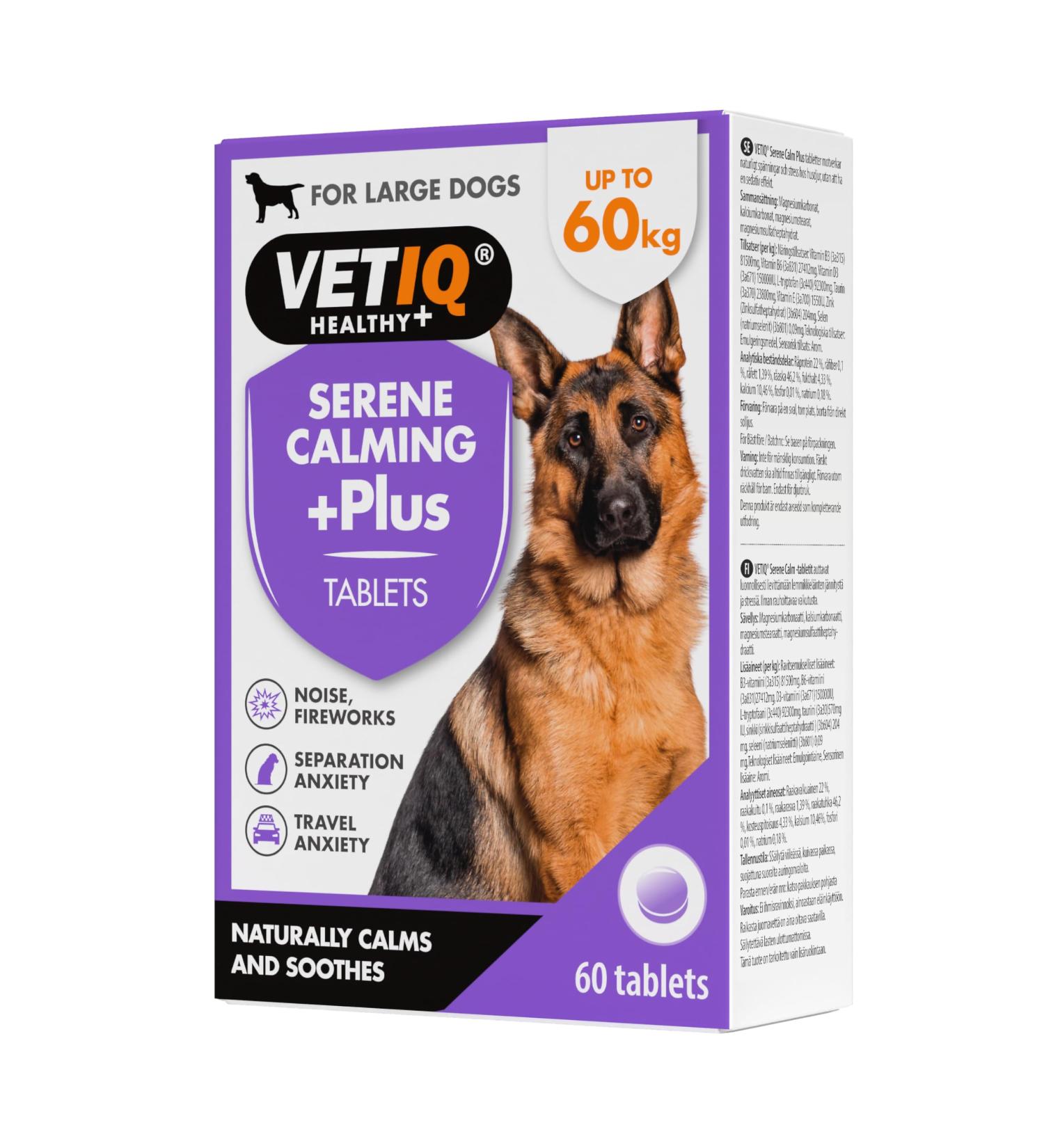 VetIQ Serene-UM Xtra Calming Tablets (60 ct) - Natural Pet Stress Relief - Buy Online on SooperMarket.com