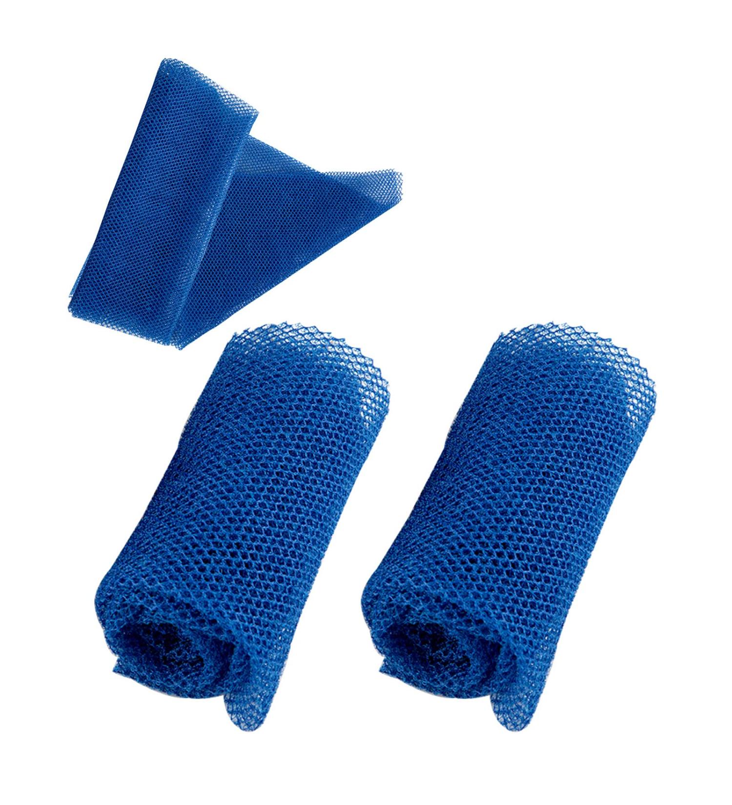 HONG 111 African Net Sponge Exfoliating Shower Set - 2 Piece Bathing Sponge for Daily Use - Blue - Buy Online on SooperMarket.com