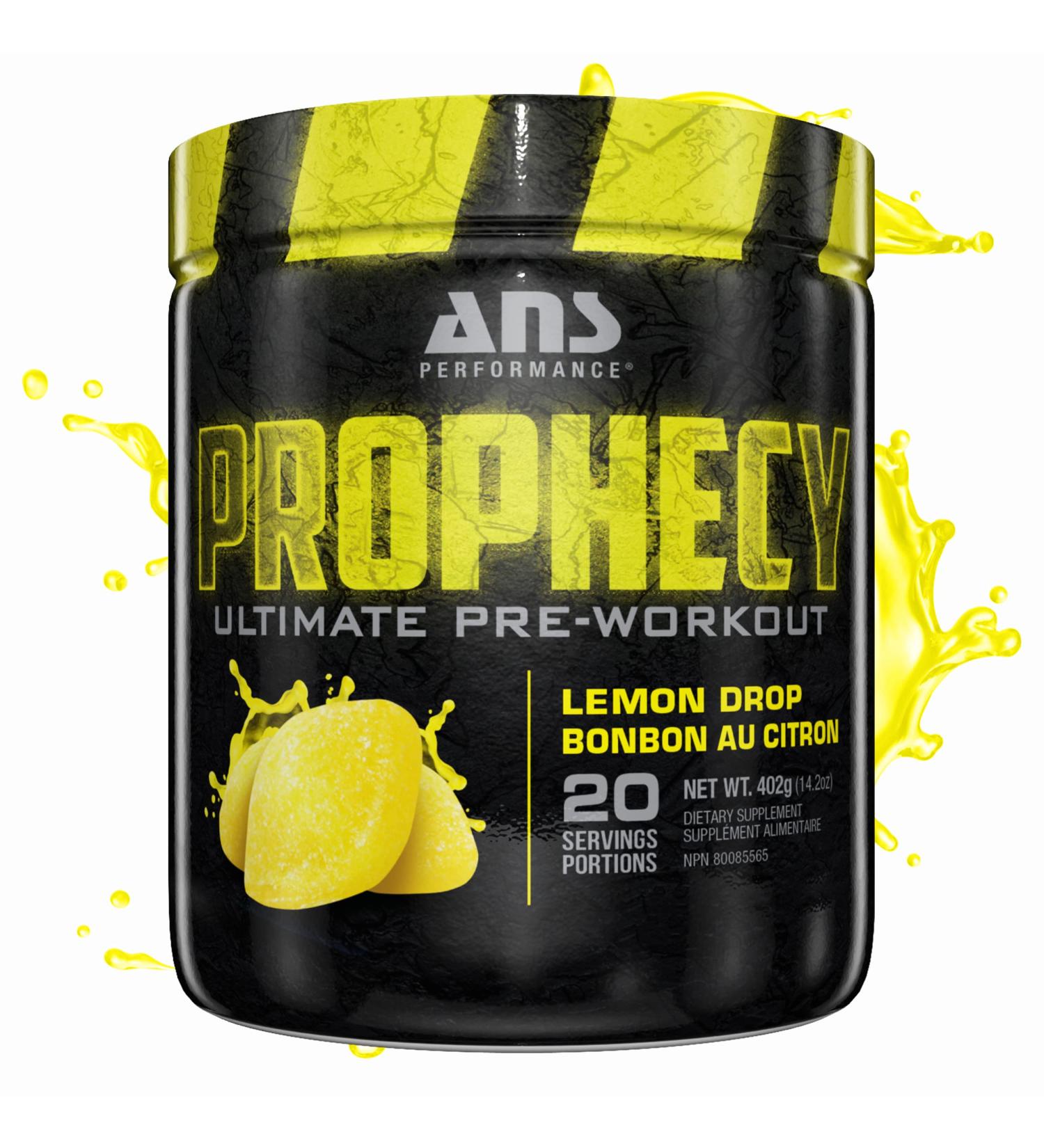 ANS Performance Prophecy Pre Workout Powder (20 servings 14.5 oz) Gluten Free Pre-Workout Formula - Energy & Strength - Sugar Free- Increase Power & Workout Volume (Lemon Drop) - Buy Online on SooperMarket.com