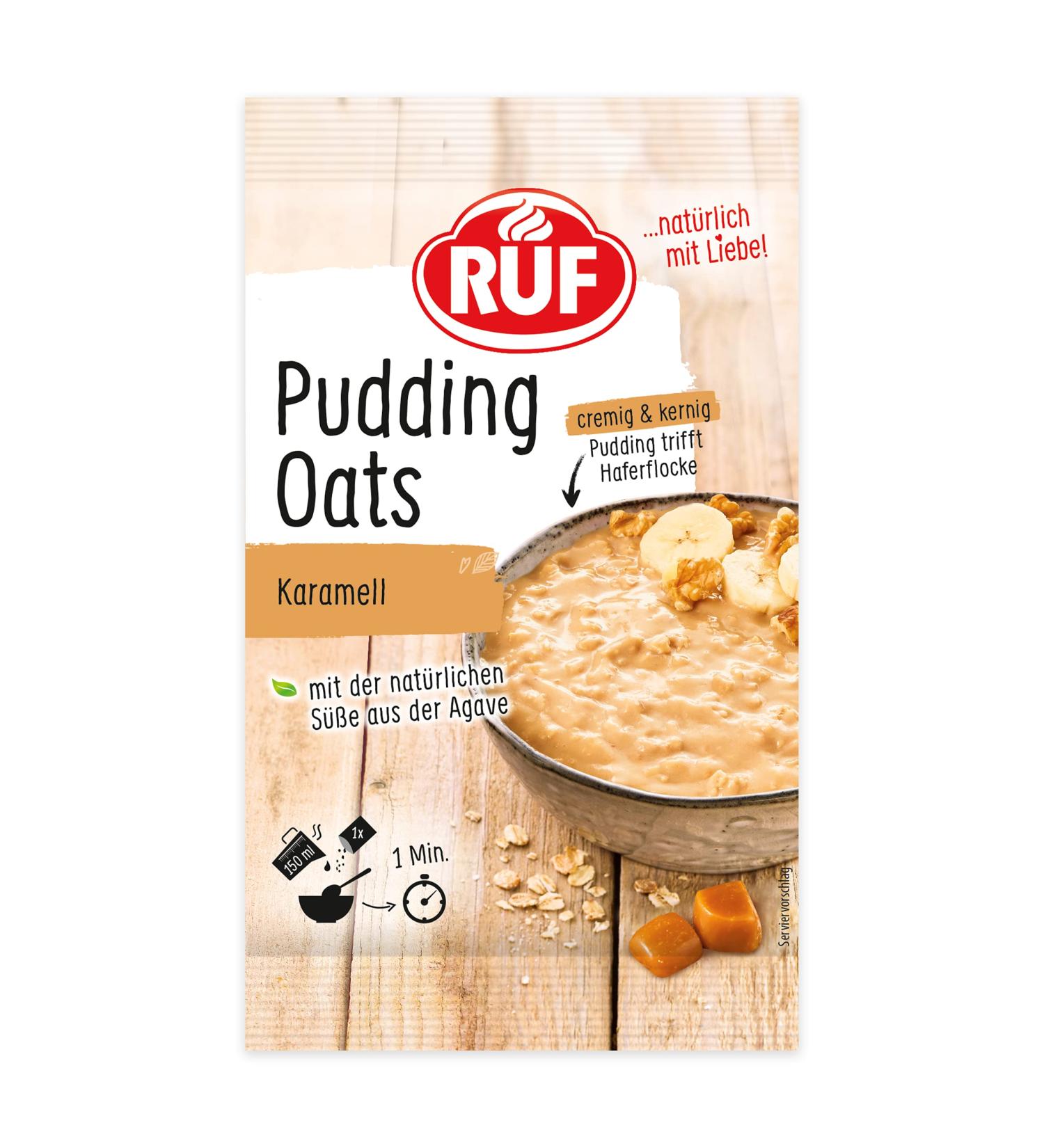 Buy Call Pudding Oats Caramel Sugar-Free Whole Grain Snack with Agave Syrup | 64g Bag - Buy Online on SooperMarket.com