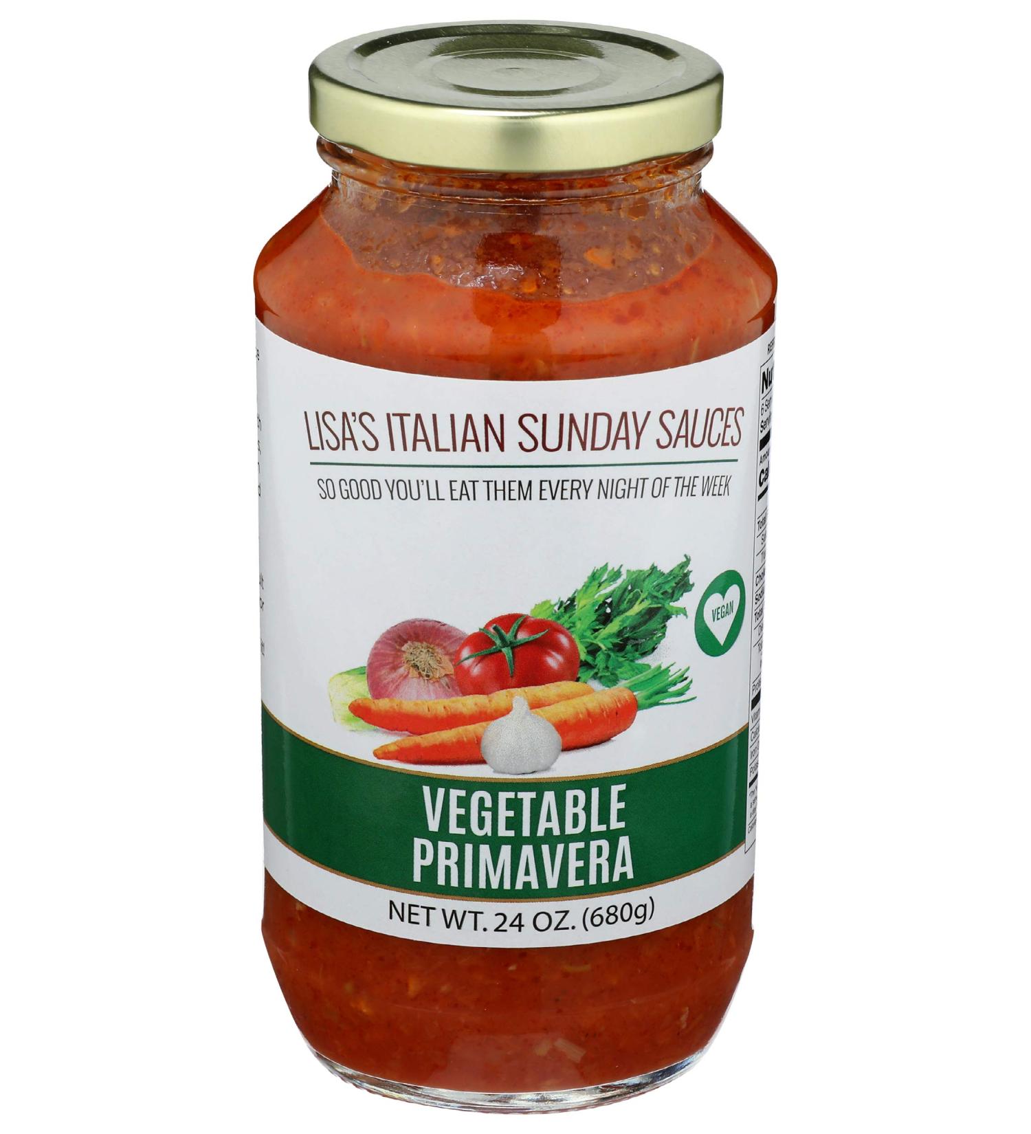 Lisa's Italian Sunday Sauces Vegetable Primavera Pasta Sauce - 24 Ounce - Buy Online on SooperMarket.com