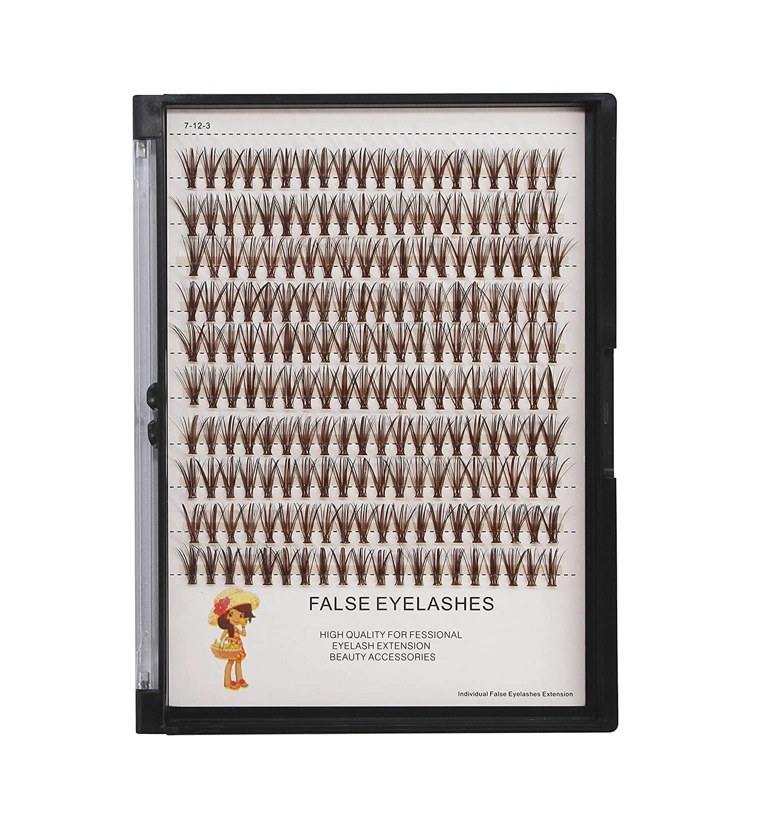 Buy Large Tray 10-20mm Brown Color Lash Extensions | 20 Roots D Curl Individual False Eyelashes - 0.07mm Thickness | Volume Makeup Tools - Buy Online on SooperMarket.com