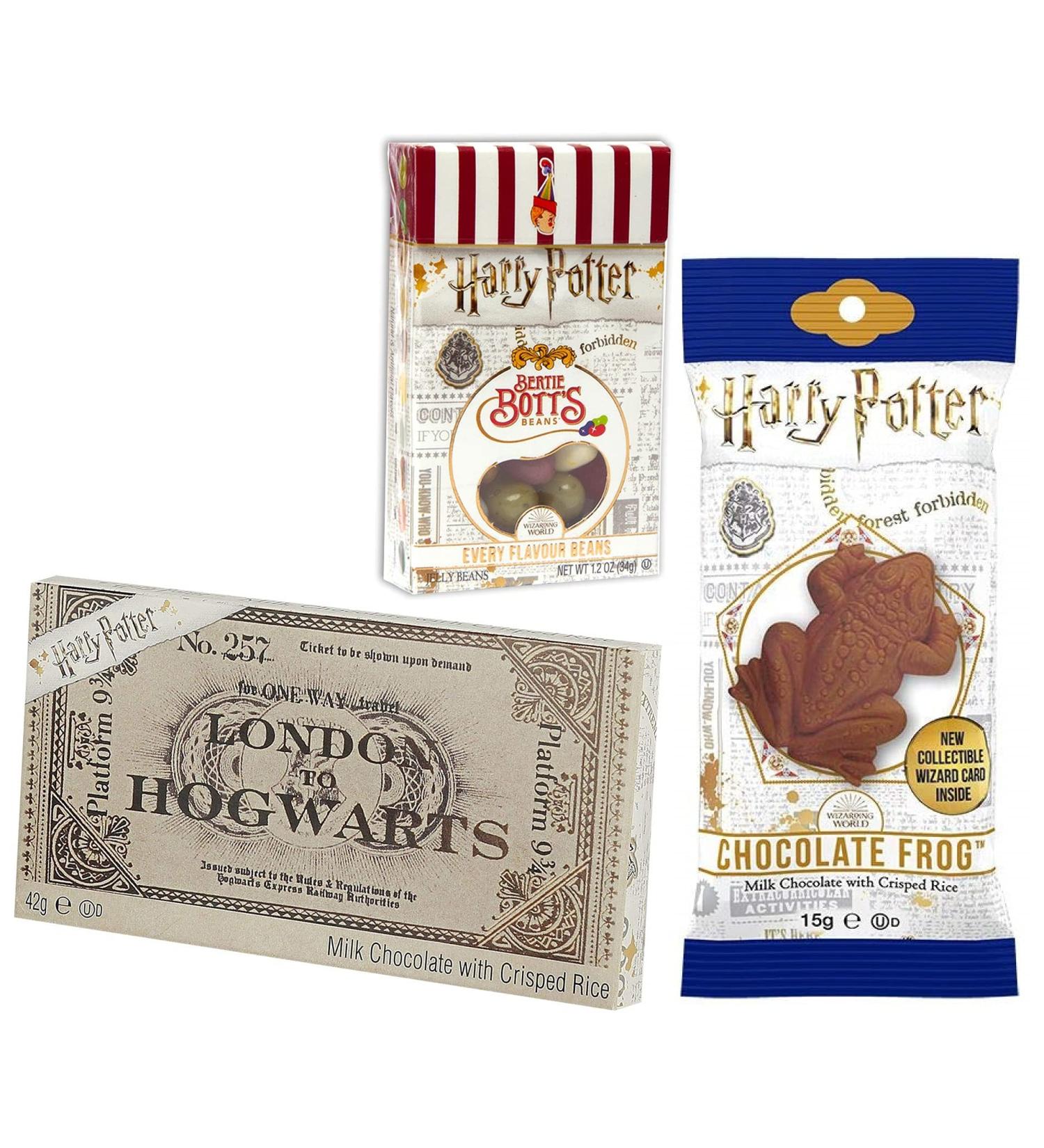 Jelly Belly Harry Potter Bertie Botts Beans Chocolate Frog and Hogwarts Train Ticket made of chocolate (35g + 15g + 42g)
