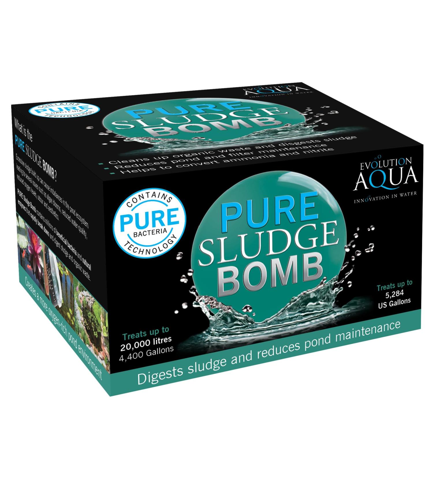 Evolution Aqua Pure Sludge Bomb Pond Sludge Remover Natural Sludge Buster for Pond Clear Water Treatment Bacteria Balls Cleaner Pond Bomb for Fish Ponds | 1 Gel Ball Treats 20 000 litres - Buy Online on SooperMarket.com