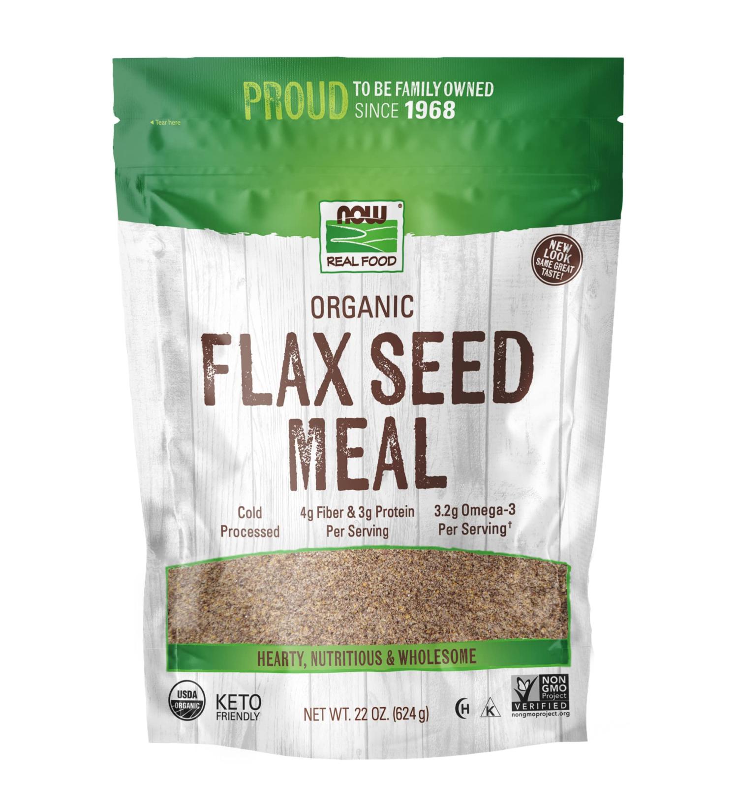 Buy Now Foods Organic Flax Seed Meal 1.4 lbs - Nutrient-Rich Superfood - Buy Online on SooperMarket.com