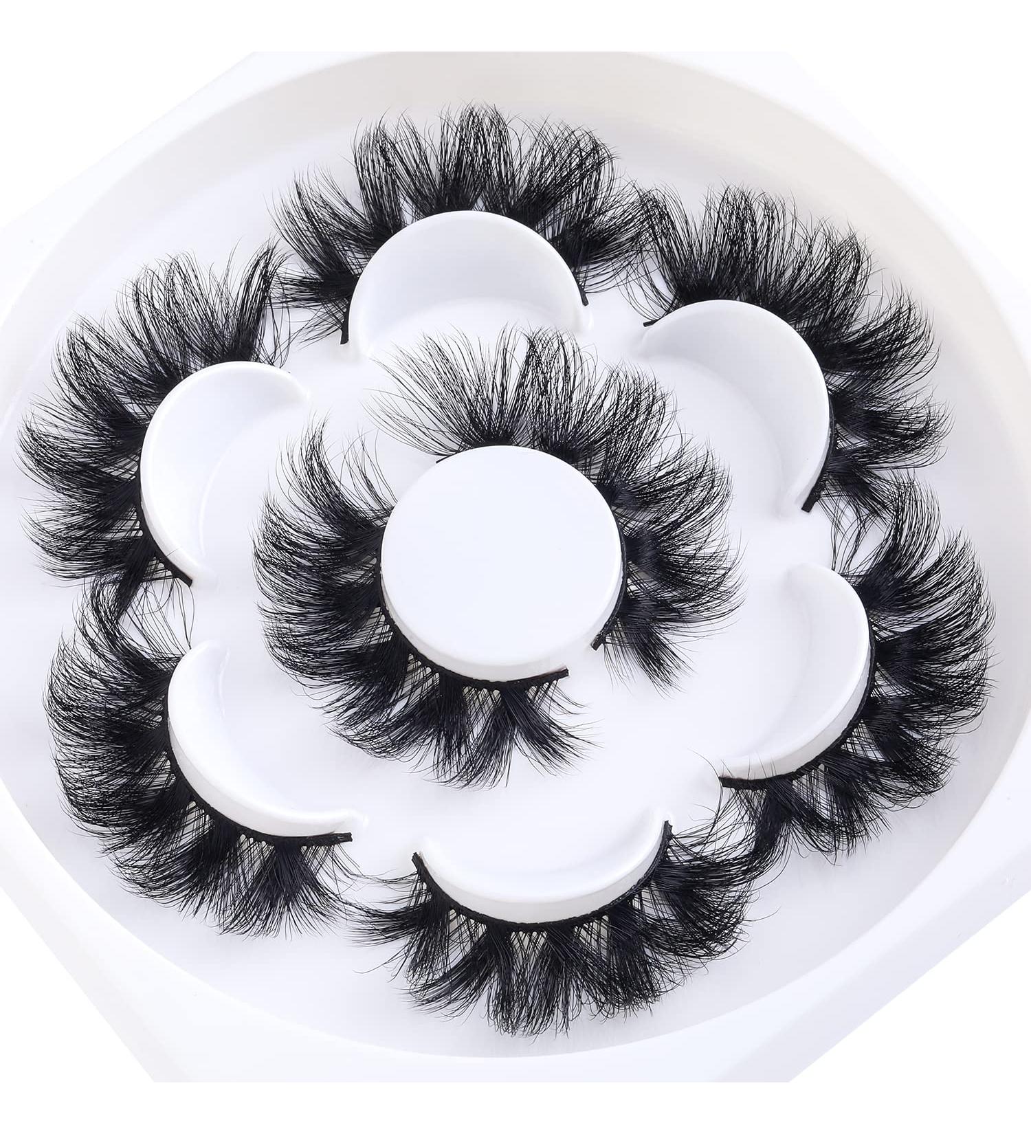 6D Fluffy Long Dramatic False Eyelashes - Soft Thick Reusable Natural Fake Eyelashes Pack (HFO1) for Stunning Makeup - Buy Online on SooperMarket.com