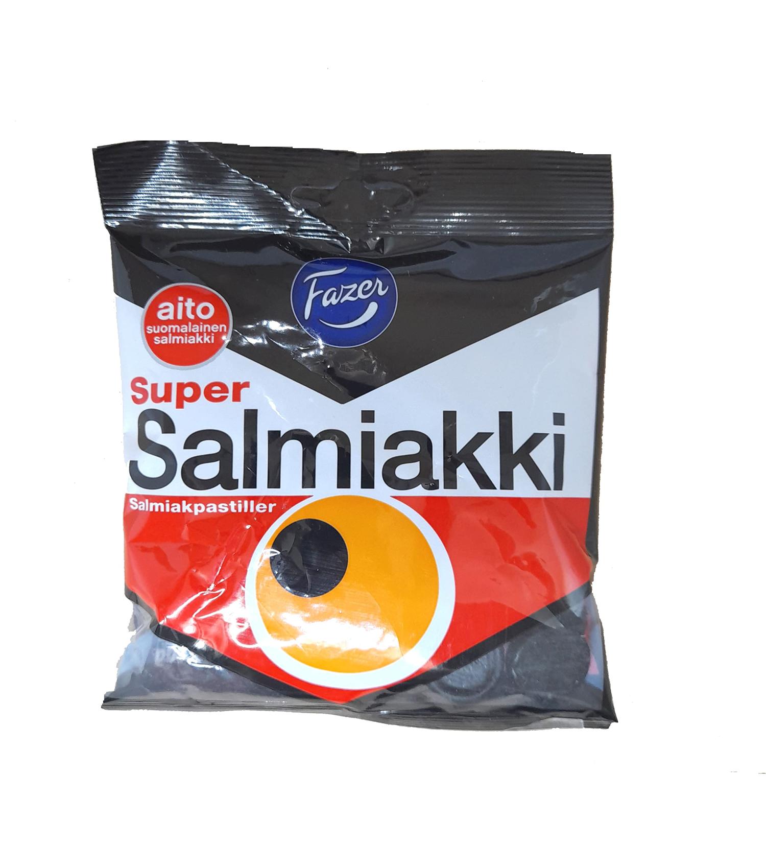 2 Bags X 80g of Fazer Super Salmiakki - Original Finnish Salty Liquorice - Salmiak - Pastilles - Candy - Sweets - Buy Online on SooperMarket.com