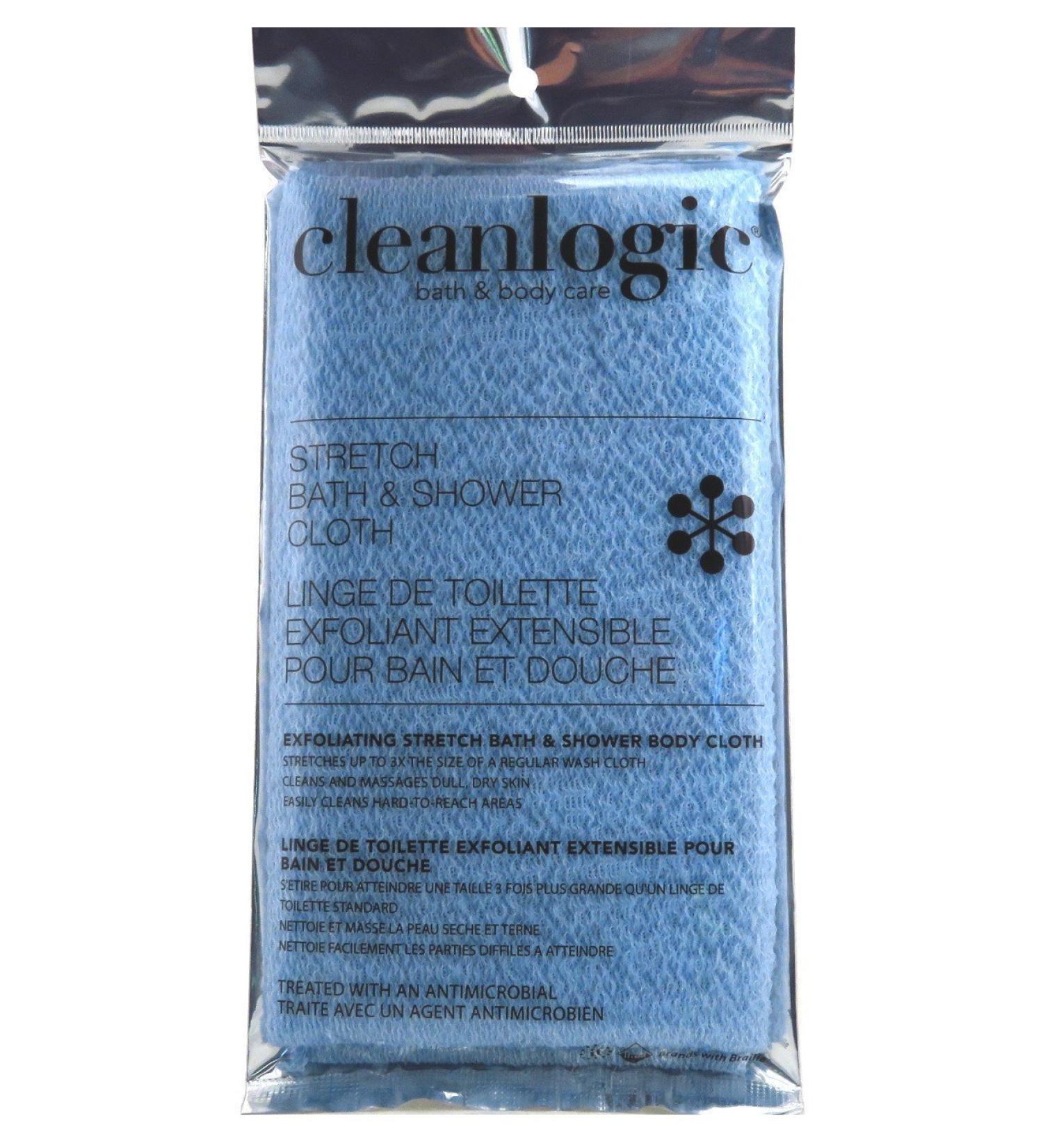Clean Logic Stretch Bath & Shower Cloth - Assorted Colors (2 Pack) - Exfoliating Bath Cloth - Buy Online on SooperMarket.com