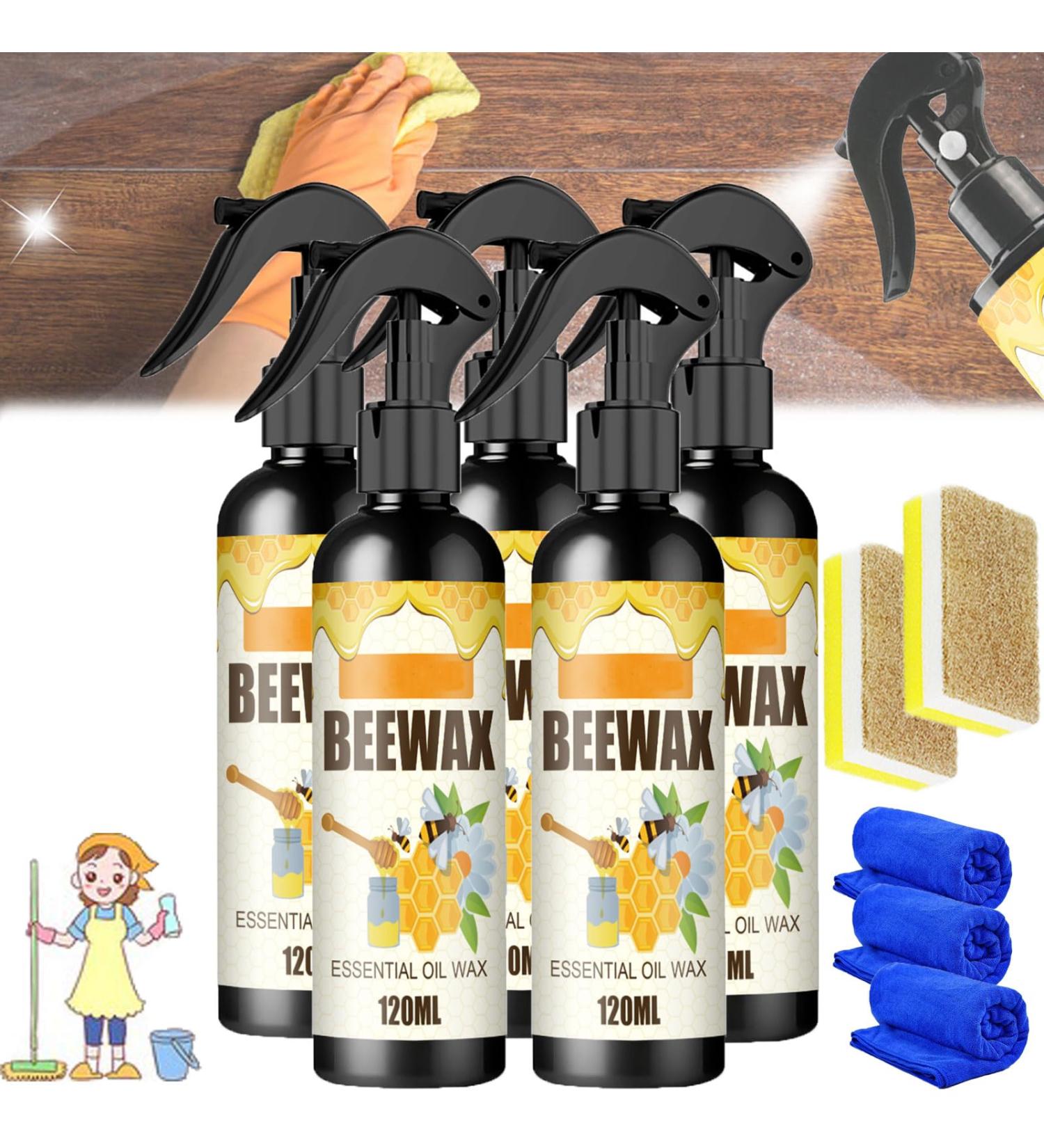 Natural Micro-Molecularized Beeswax Spray Molecularized Beeswax Spray Beeswax Furniture Polish Bees Wax Furniture Polish and Cleaner Original Beeswax Furniture Polish (5Pcs) - Buy Online on SooperMarket.com
