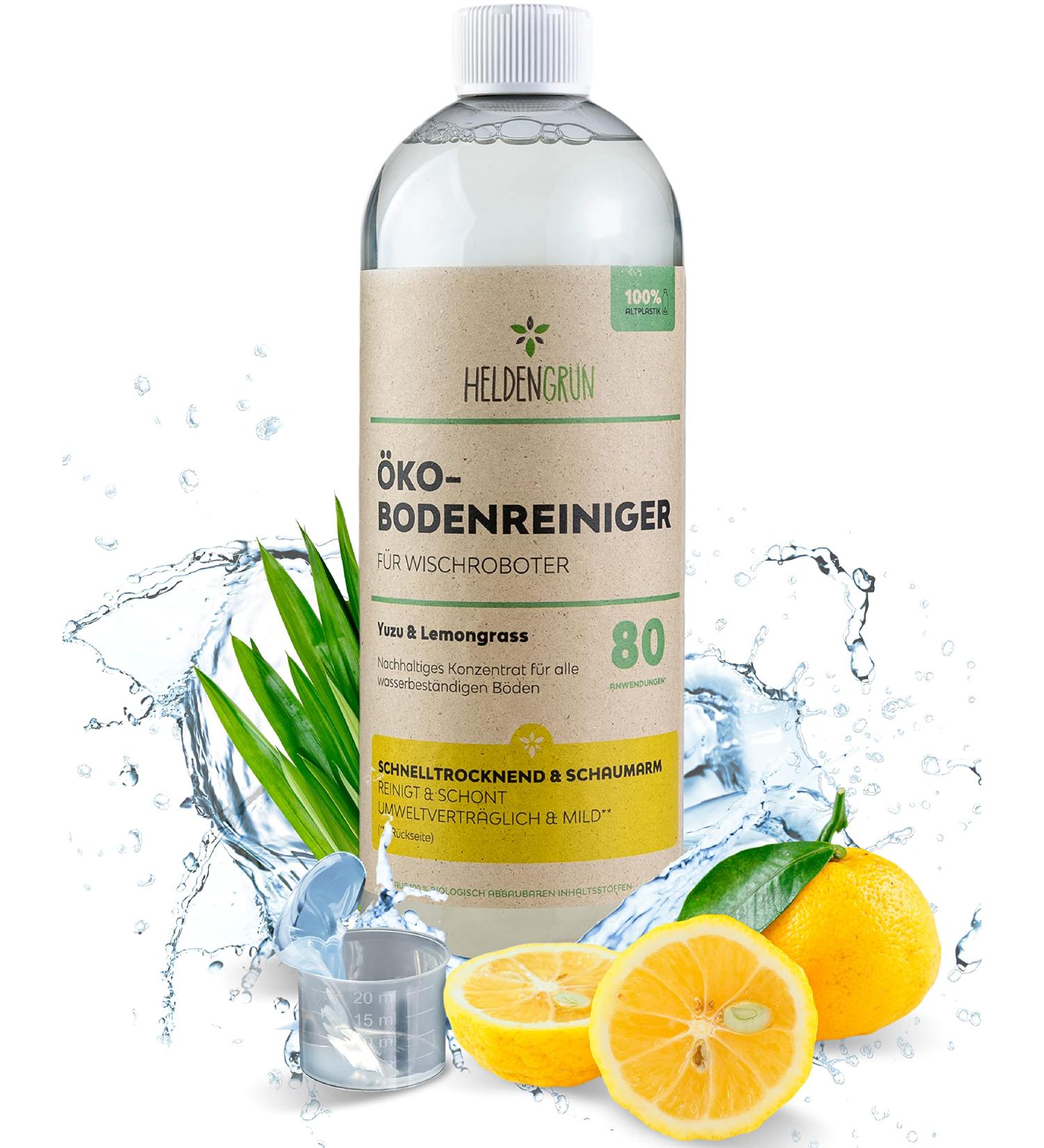 Heldengr n KO Floor Cleaner for Moped Robot - Yuzu & Lemongrass | Streak-Free Quick-Drying 1L - Premium Robot Cleaning Agent - Buy Online on SooperMarket.com