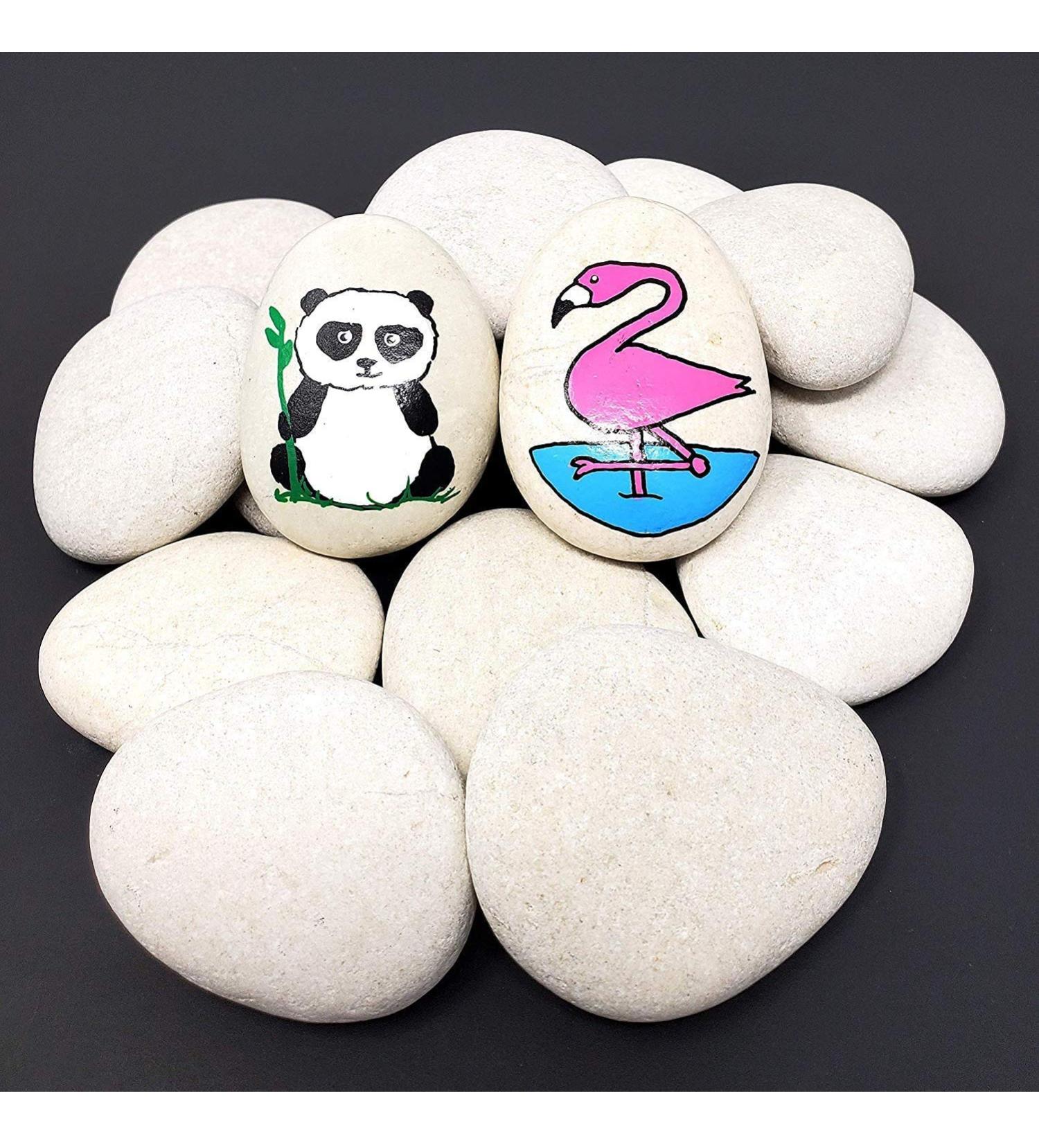 VELLES Pebbles for Painting Large Garden Stones White Natural Rock for Paint Rocks Marble Gravel to Decorative Stone Aquarium Decor Polished Pebble Art Scottish Cobbles for Pond - 1.9kg (40-80mm) 40-80 mm (WeiÃ) - Buy Online on SooperMarket.com