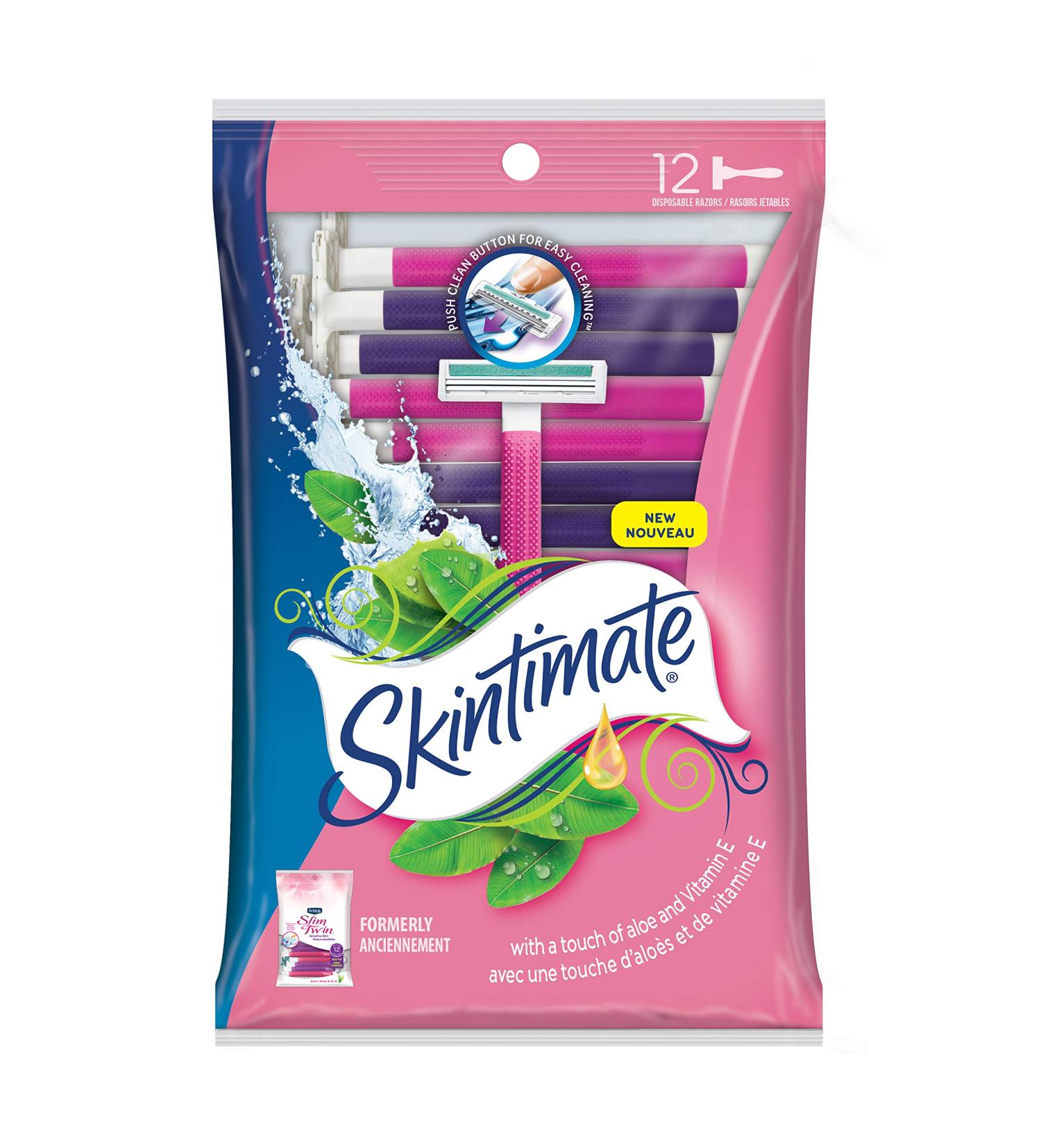 Skintimate Twin Blade Women's Disposable Razors 12 ct - Pack of 2 - Buy Online on SooperMarket.com