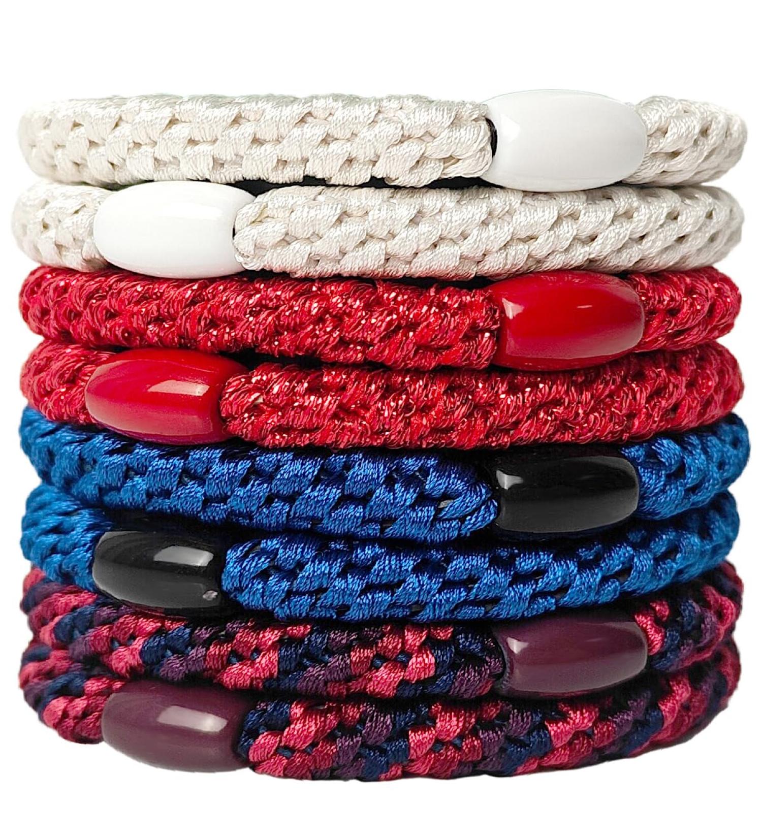 AXEN 8PCS Elastic Hair Ties for Women & Girls - Soft Cotton Ponytail Holders for Thick & Curly Hair in Vibrant Grape Colors - Buy Online on SooperMarket.com