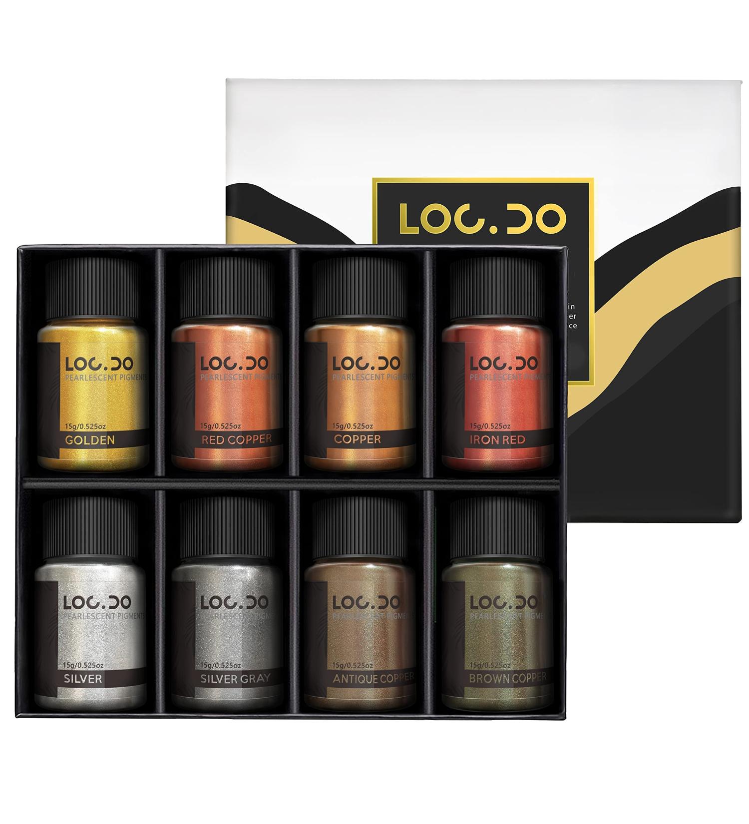 LOCDO Metallic Pigment Powder 8 Colors Shimmer Mica Powder for Epoxy Resin, Clay, Nail Art - 15ml Red - Buy Online on SooperMarket.com