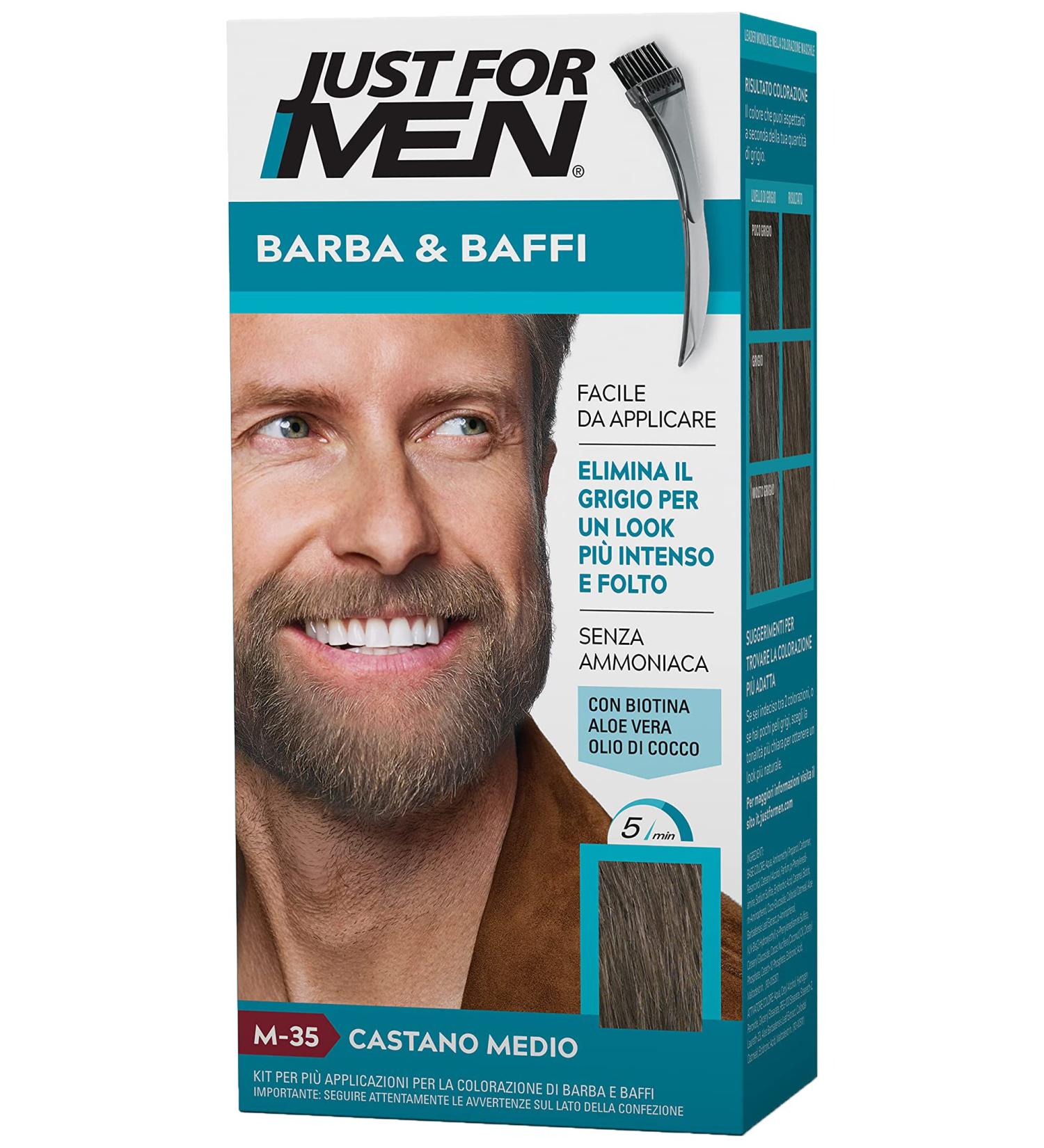 Just for Men Moustache & Beard Color - M35 Medium Brown - 28g | Enhance Your Beard & Moustache - Buy Online on SooperMarket.com