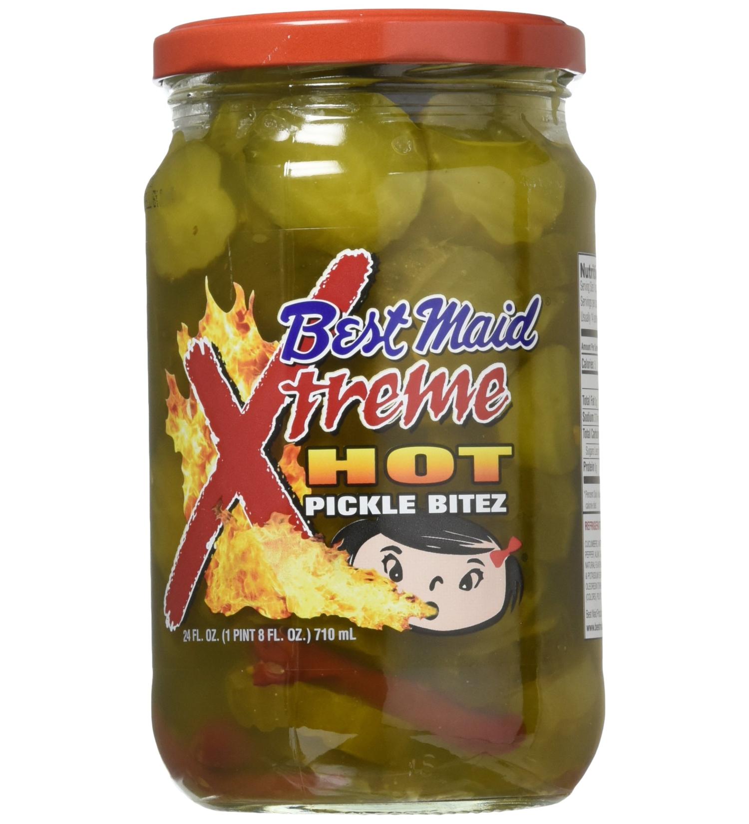 Best Maid Xtreme Hot Pickle Bitez 24oz Jar - Pack of 2 | Spicy Snack Delight - Buy Online on SooperMarket.com