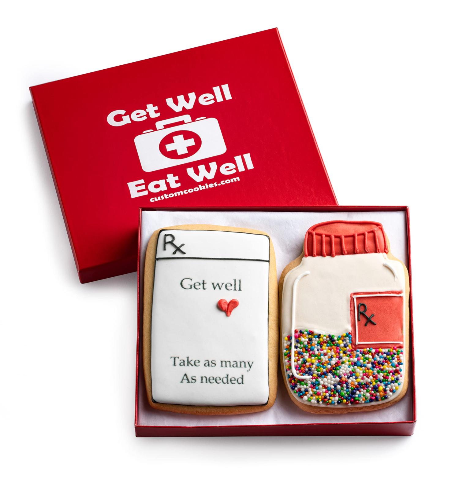 CustomCookies Gourmet Get Well Cookie Gift Basket | Treat Someone Special - Buy Online on SooperMarket.com