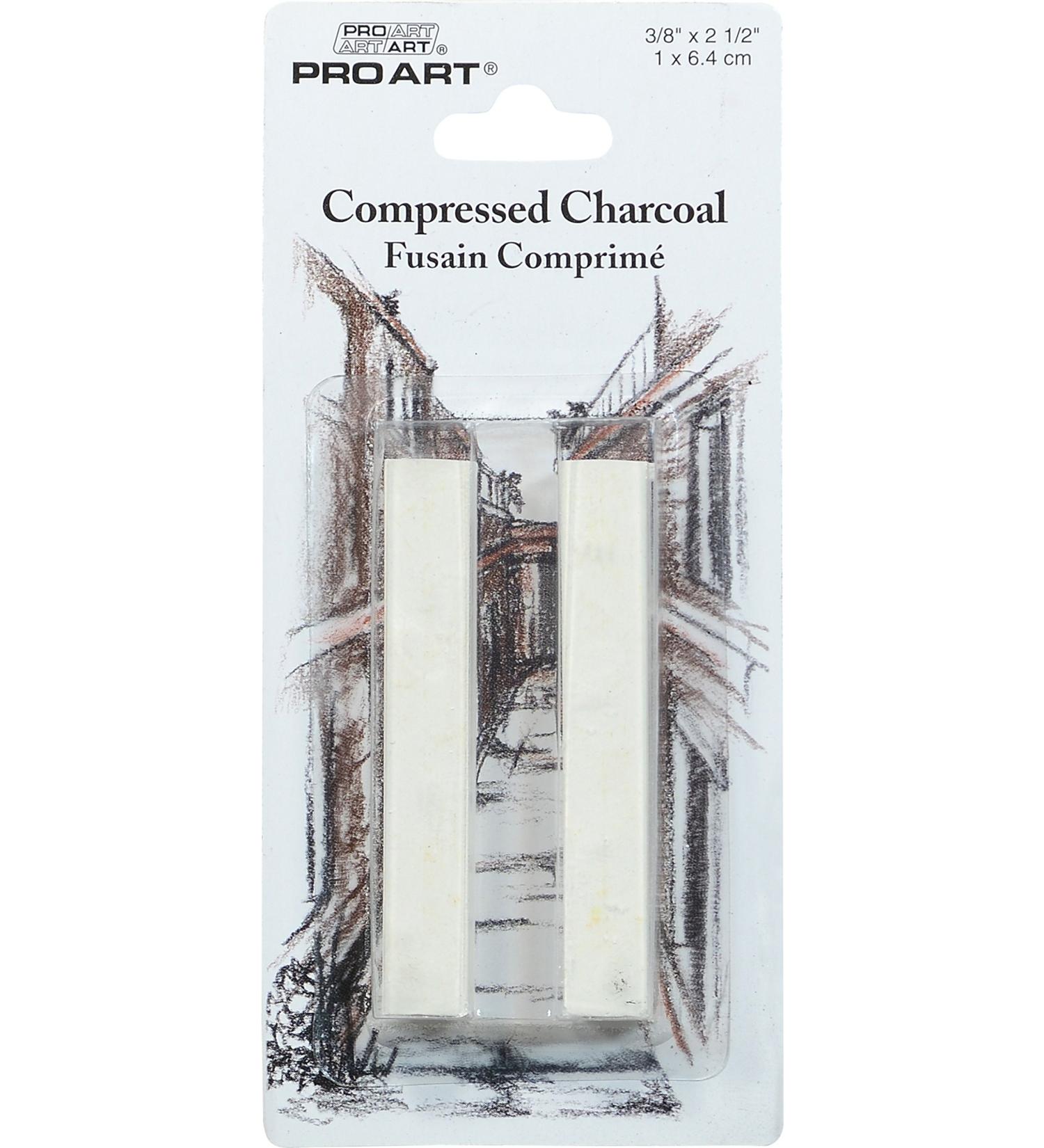 Pro Art Compressed Charcoal  White   2 Piece