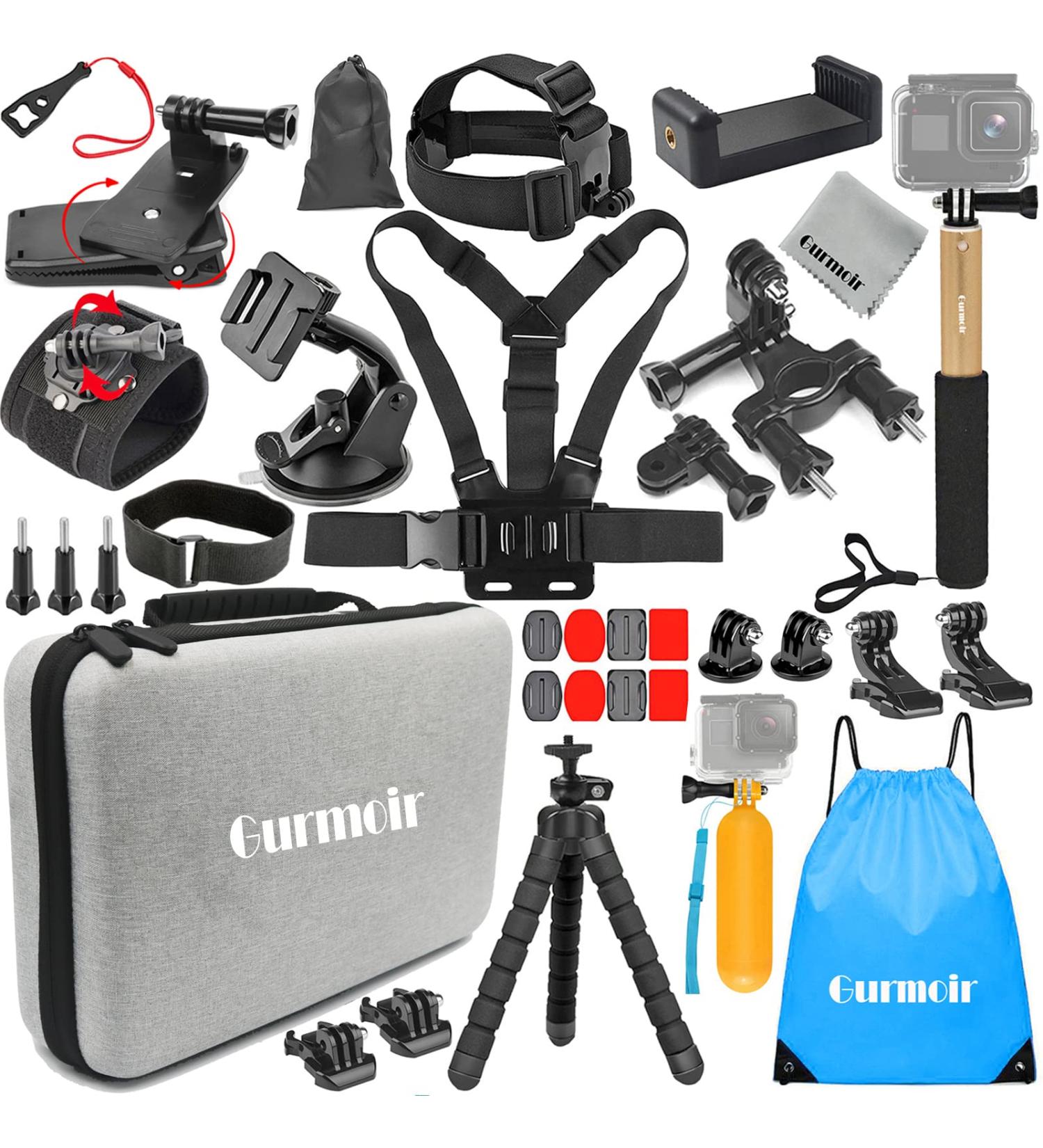 Gurmoir Large Carrying Case Kit for GoPro Hero 11-5, Insta360, AKASO, DJI Osmo - Action Camera Accessories Bundle for Ultimate Protection and Portability - Buy Online on SooperMarket.com