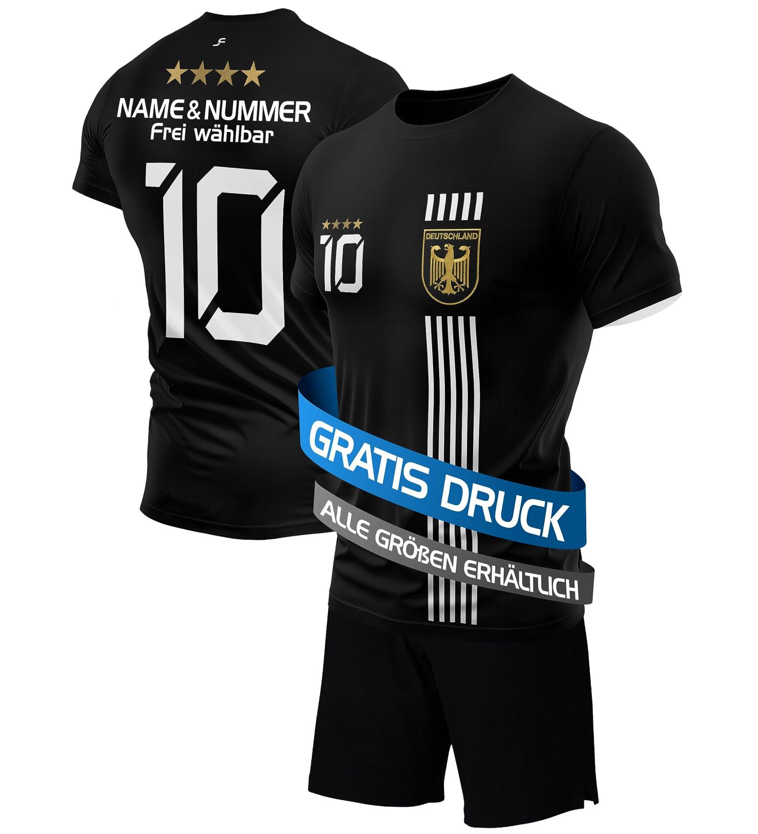 Buy De Fanshop Germany Jersey 2024 for Kids & Young Men | Black Football Shirt Set with Custom Name | Perfect Original Gift - Buy Online on SooperMarket.com