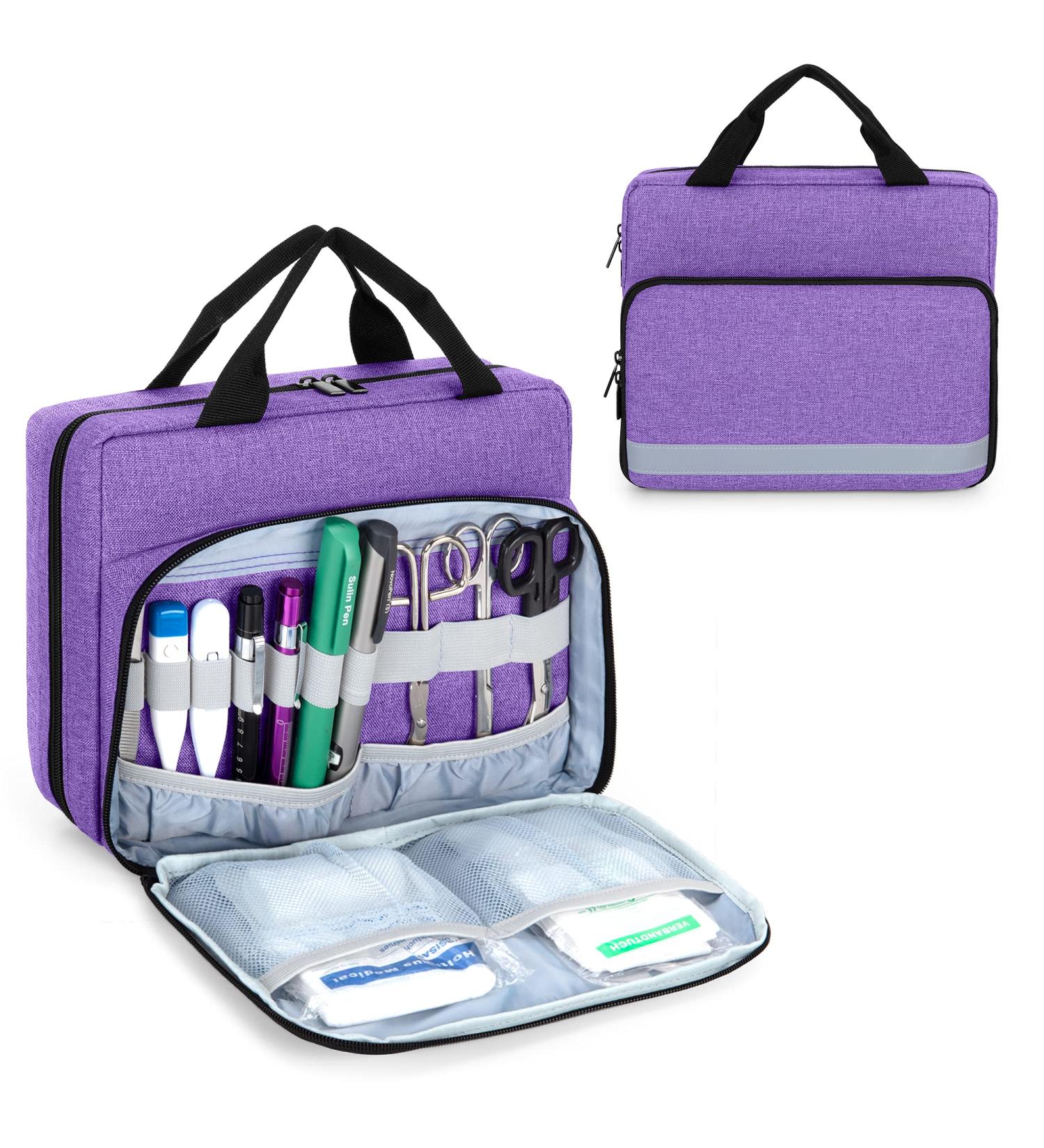 Trunab Padded Stethoscope Case Small First Aid Kit Bag Empty Hold Two Stethoscopes Compatible with 3M Littmann/MDF/ADC Ideal for Home Car Camping and Hiking Purple - Buy Online on SooperMarket.com
