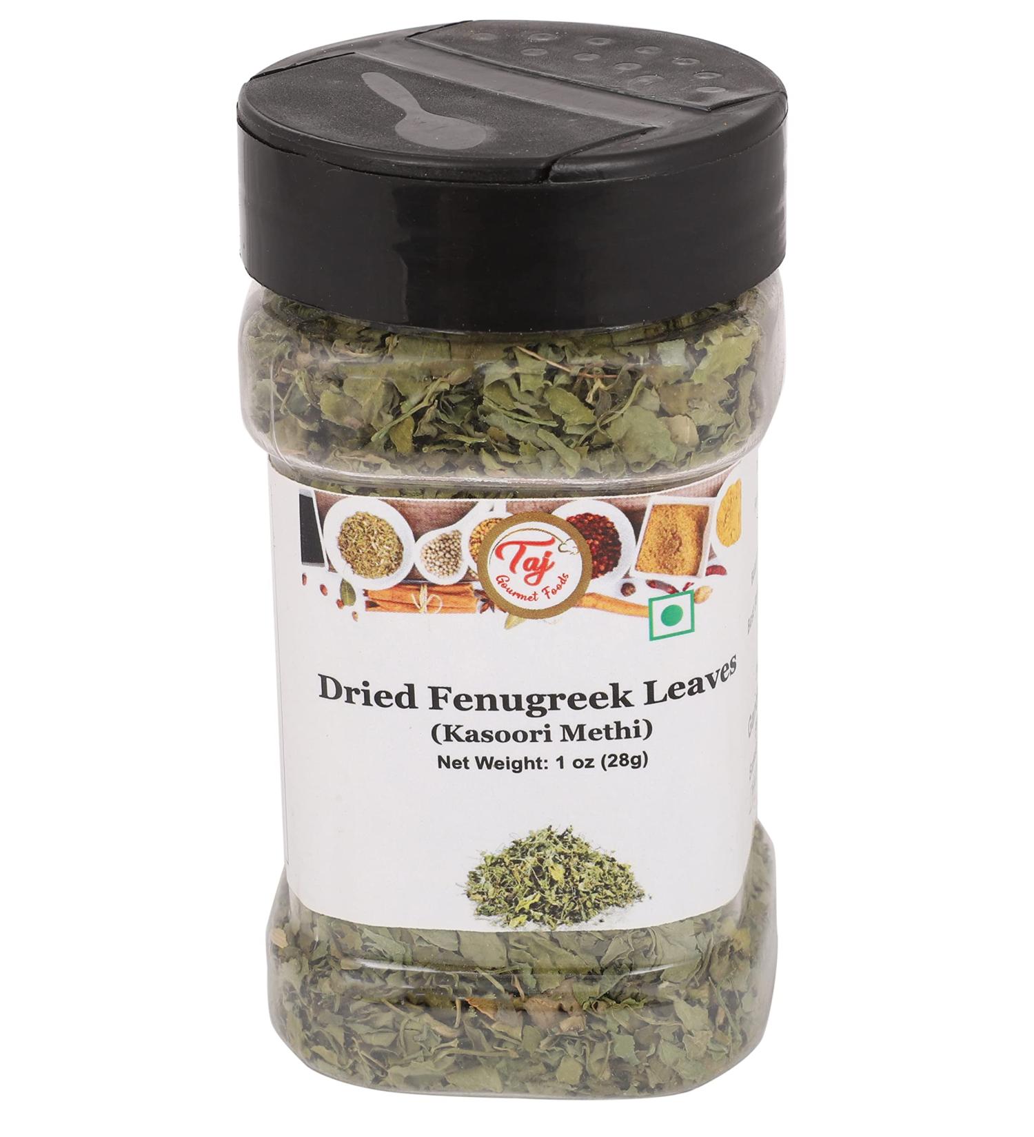 Premium Taj Kasoori Methi Fenugreek Leaves - 1oz (28g) Pack - Buy Online on SooperMarket.com