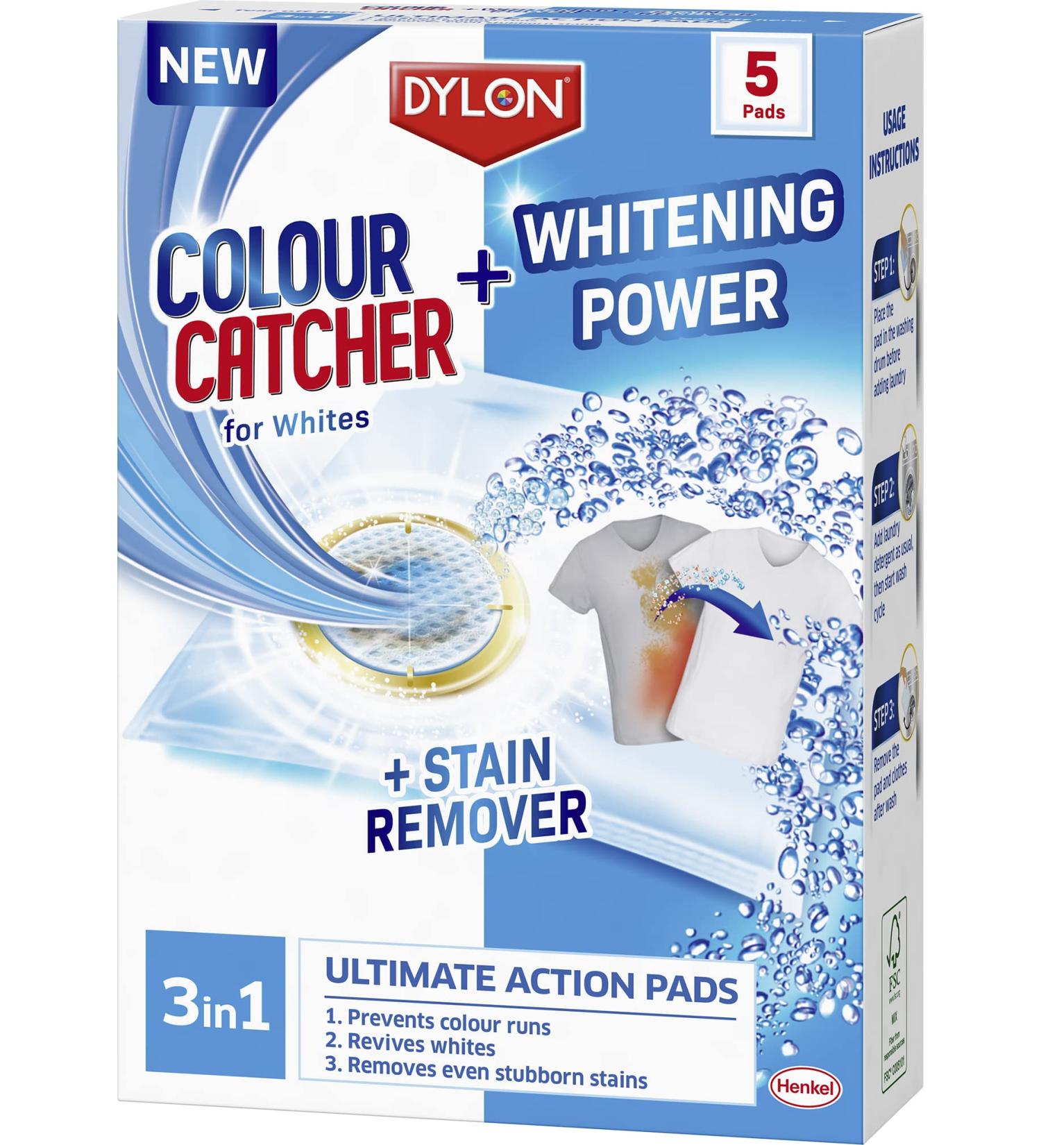 Enhanced Colour Catcher Whitening Power + Stain Remover 3 in 1 Ultimate Action Pads - 5 Pads - Buy Online on SooperMarket.com