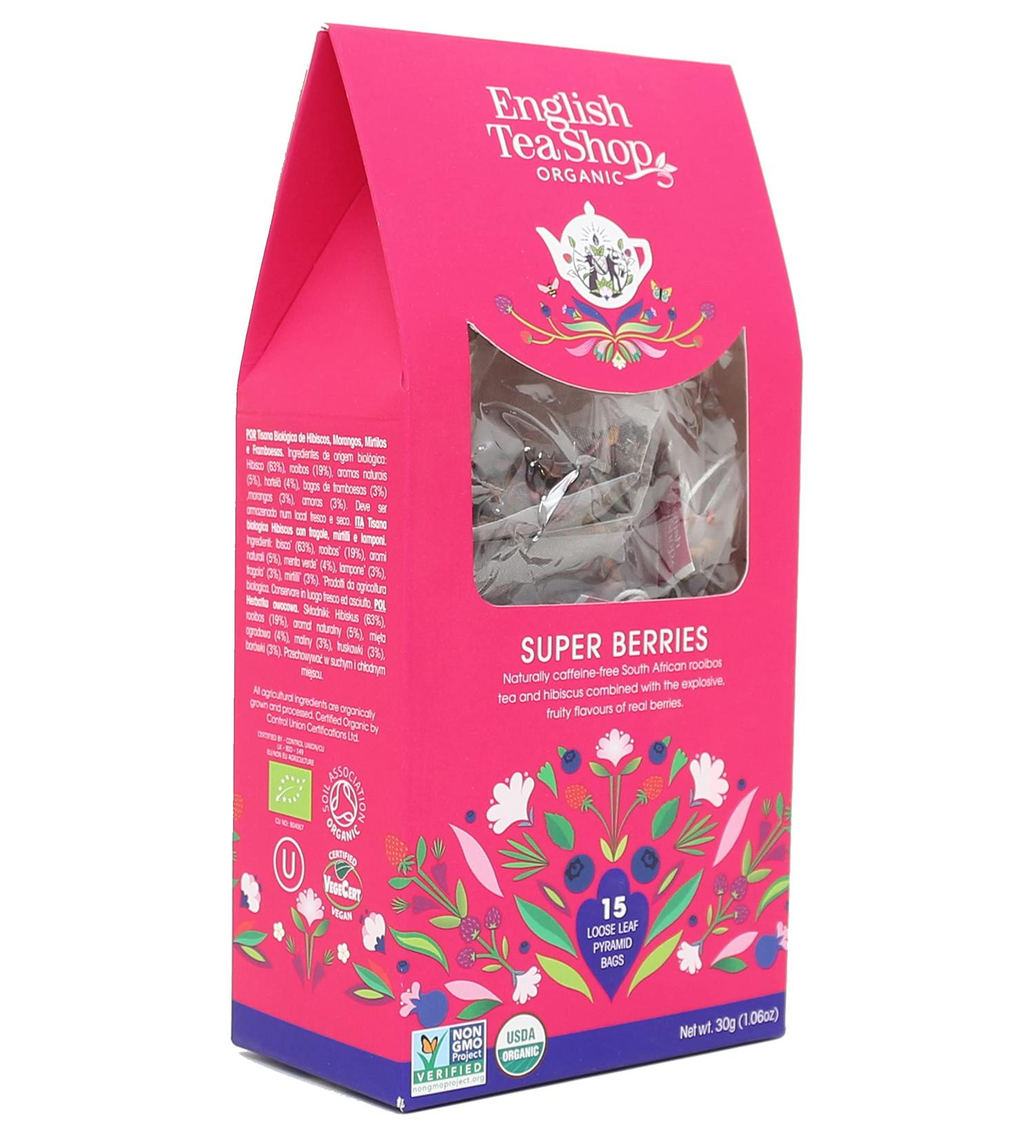 English Tea Shop Organic Super Berries (15 Pyramids) 30 g - Buy Online on SooperMarket.com