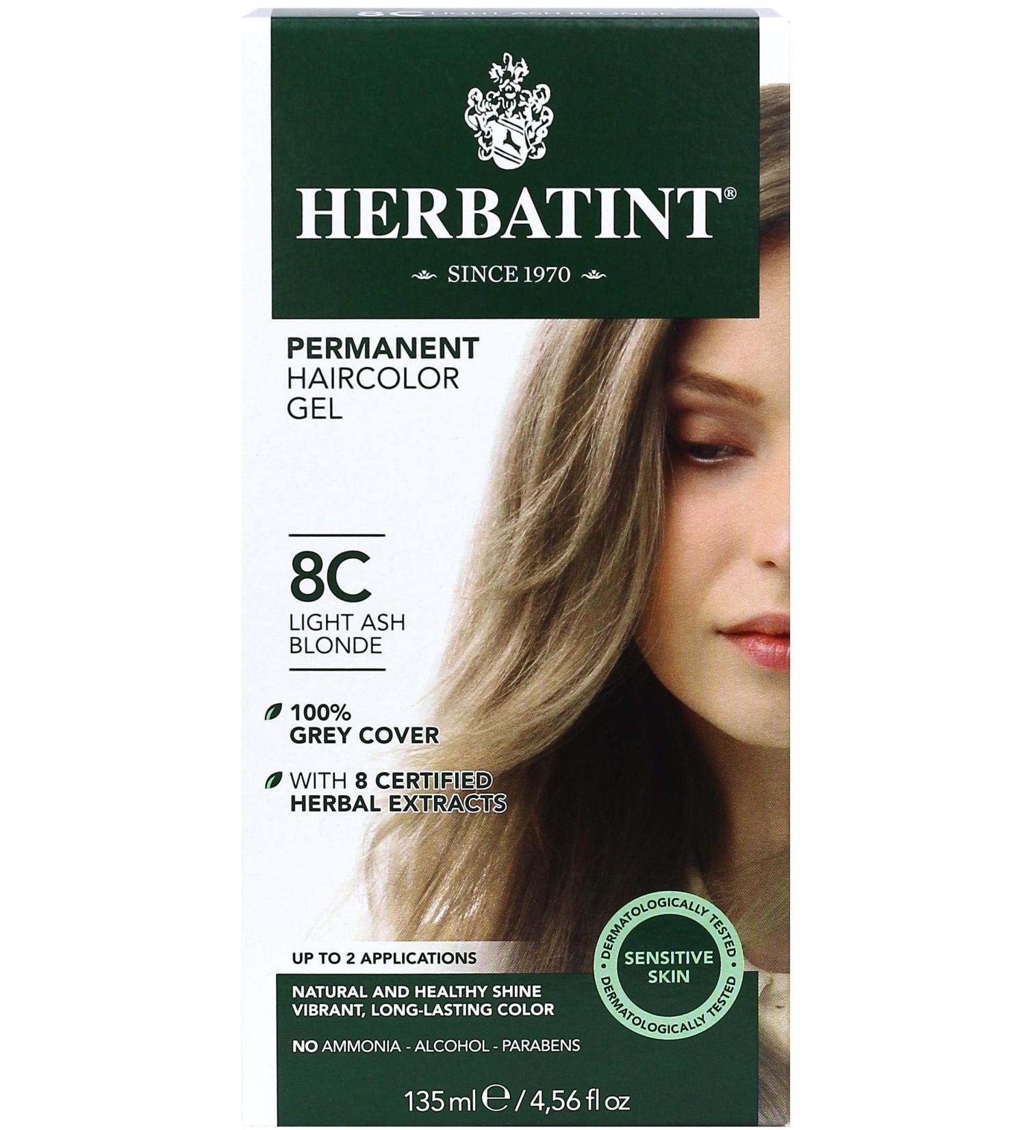 Herbatint 8C Light Ash Blonde Permanent Hair Color Gel | 4.56 fl oz - Natural & Long-Lasting - Buy Online on SooperMarket.com