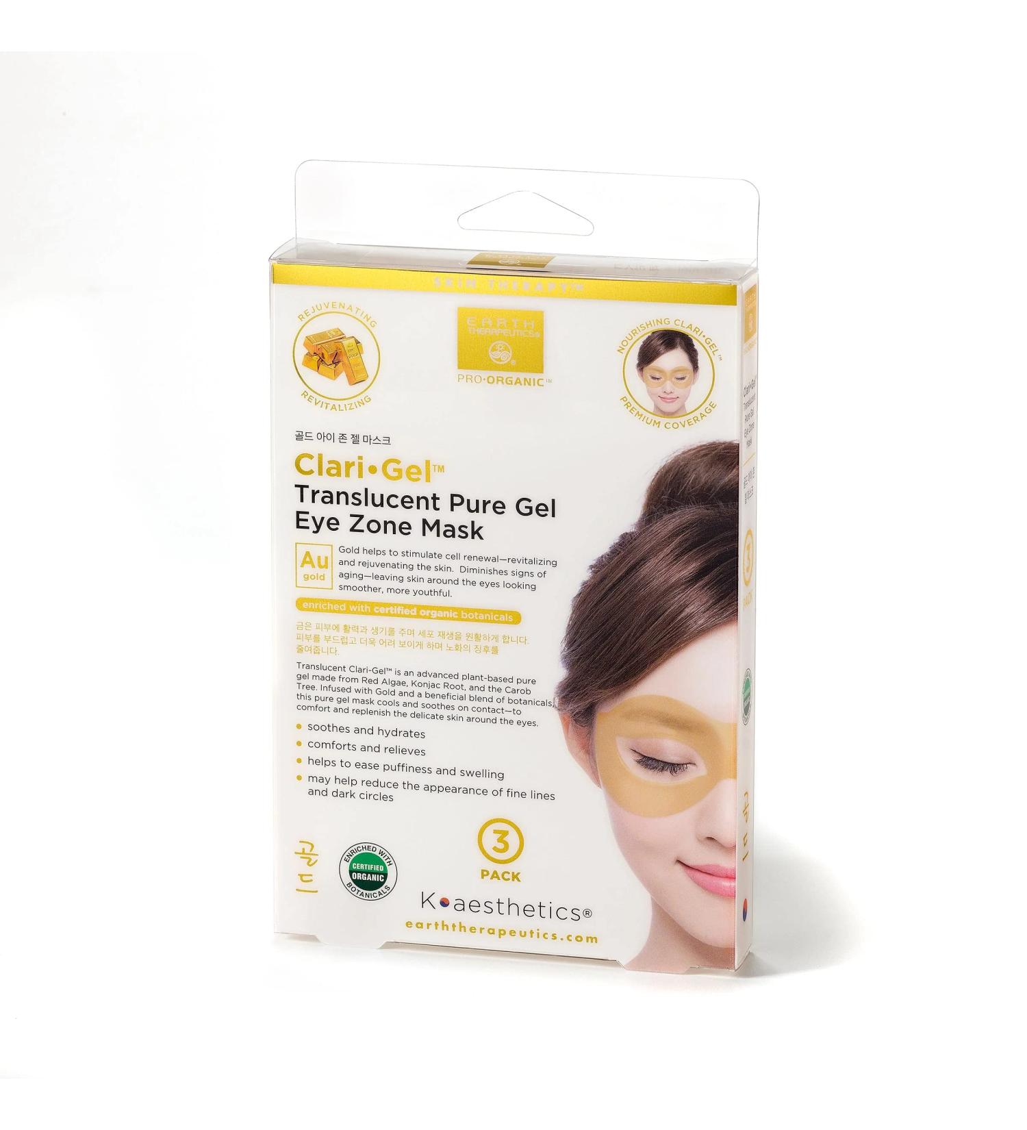 Earth Therapeutics ClariGel Eye Zone Mask - Gold - 3 Pack | Hydrating Gel Eye Pads - Buy Online on SooperMarket.com