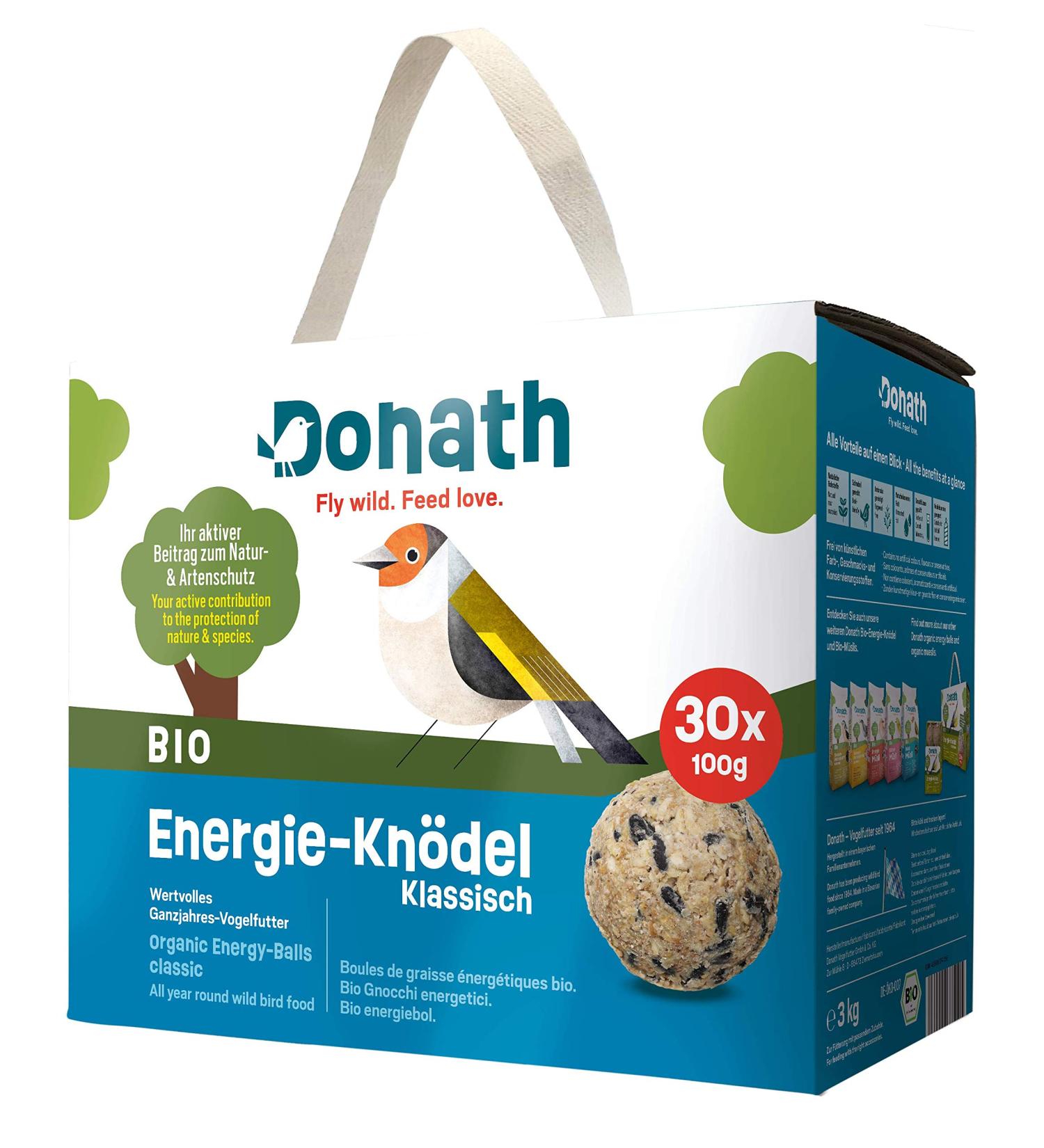 Buy DONATH BOO Energy Dumplings Classic - 100g Bird Feed No-Net Meisen Dumplings - German Made Year-Round Wild Bird Nutrition - 30 Pack - Buy Online on SooperMarket.com