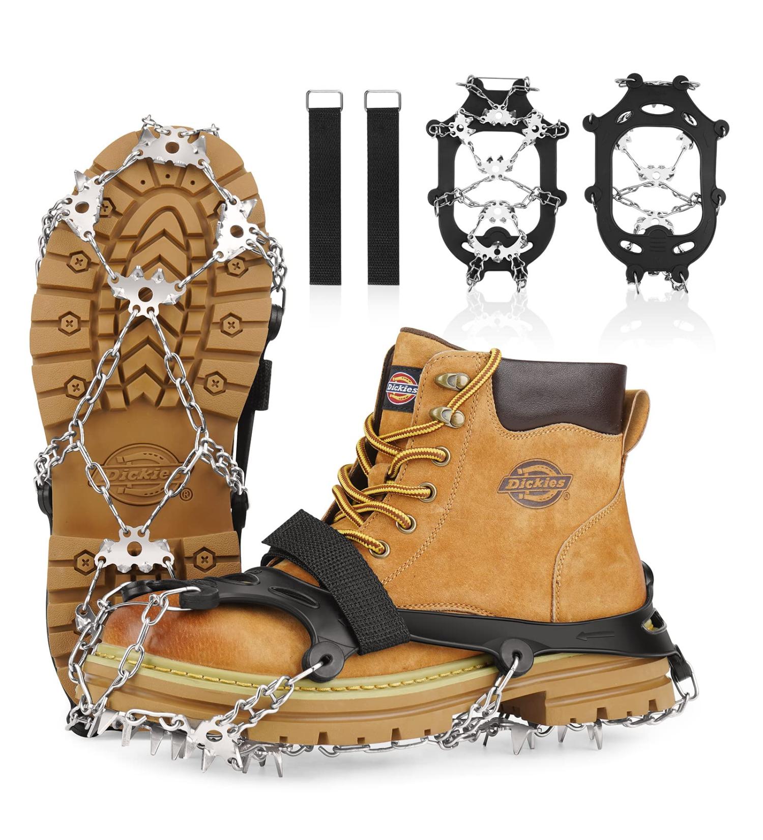 Jateka 24 Teeth Stainless Steel Crampons - Anti-Slip Spikes for Winter Walking Mountaineering & Trail Running - Adult & Kids Size - Buy Online on SooperMarket.com
