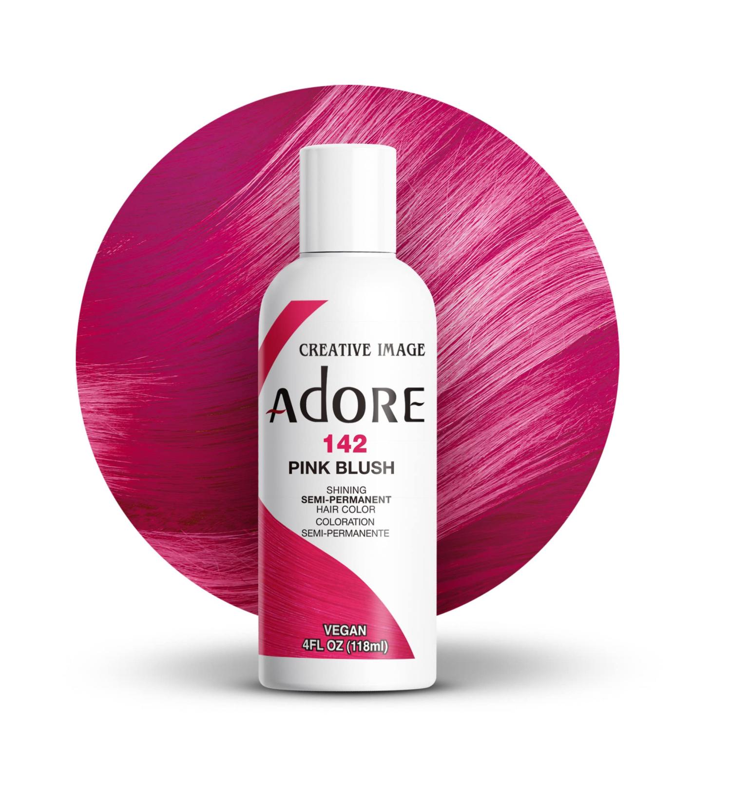 Adore 142 Pink Blush Vegan Hair Dye - Semi Permanent Hair Color, 4 fl oz - Cruelty-Free (Pack of 1) - Buy Online on SooperMarket.com