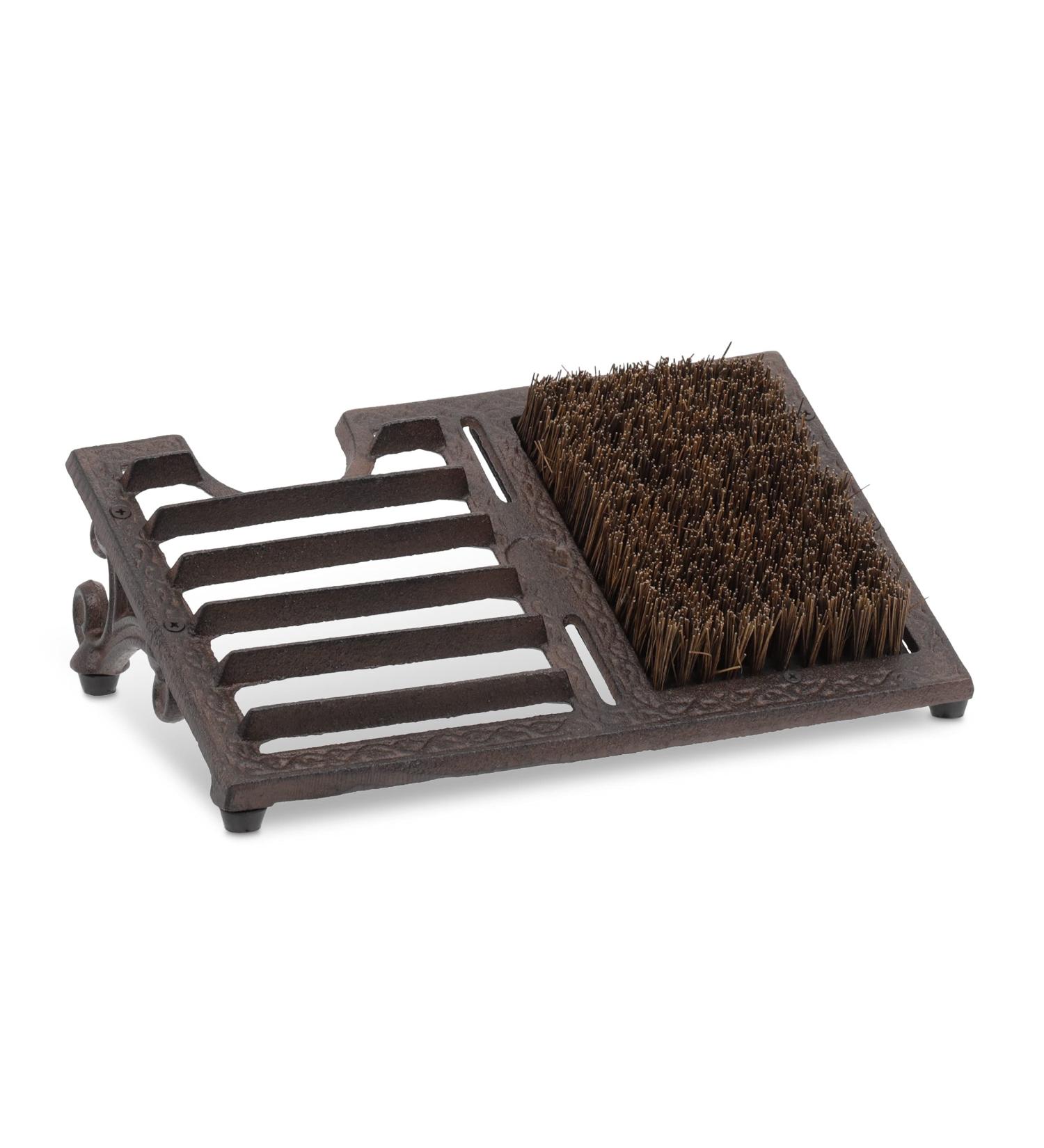 Relaxdays Cast Iron Boot Jack Scraper Large Brush | Antique Outdoor Shoe Cleaner | Brown | 12 x 33.5 x 22.5 cm - Buy Online on SooperMarket.com