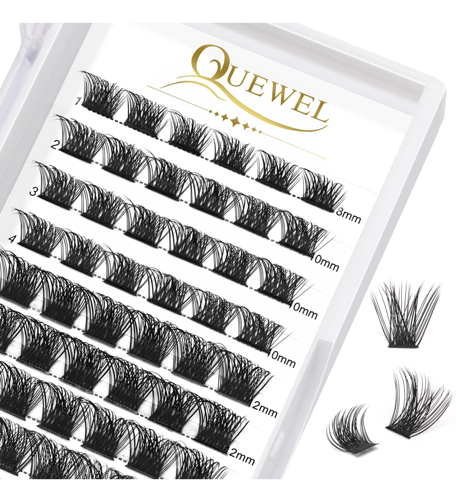 QUEWEL Mega-D Cluster Lashes 72 Pcs | C/D Curl 8-16mm | DIY Eyelash Extensions - Buy Online on SooperMarket.com