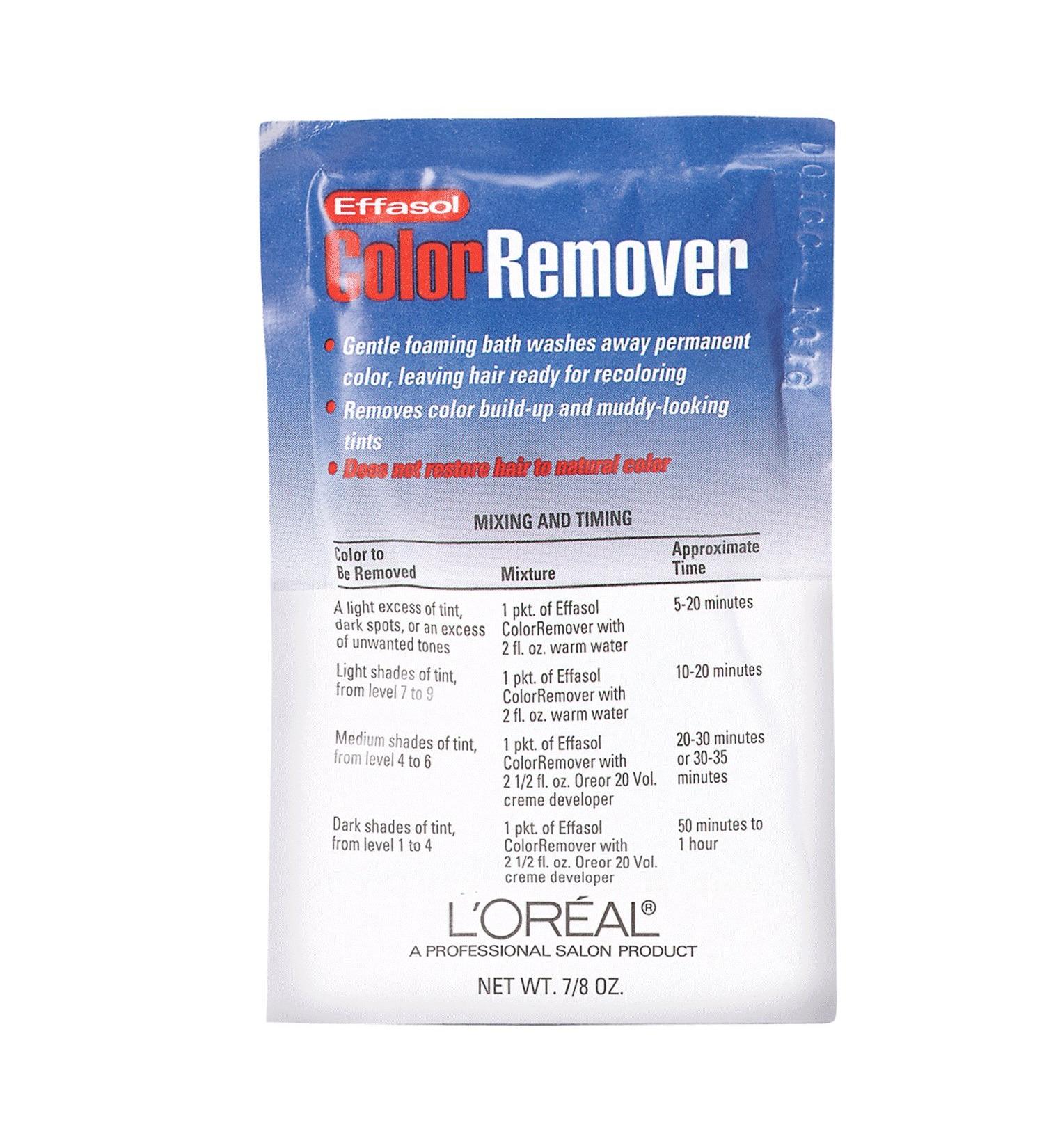 L'Oreal Effasol Color Remover, Leaves Hair Ready for Recoloring, 1 Packet