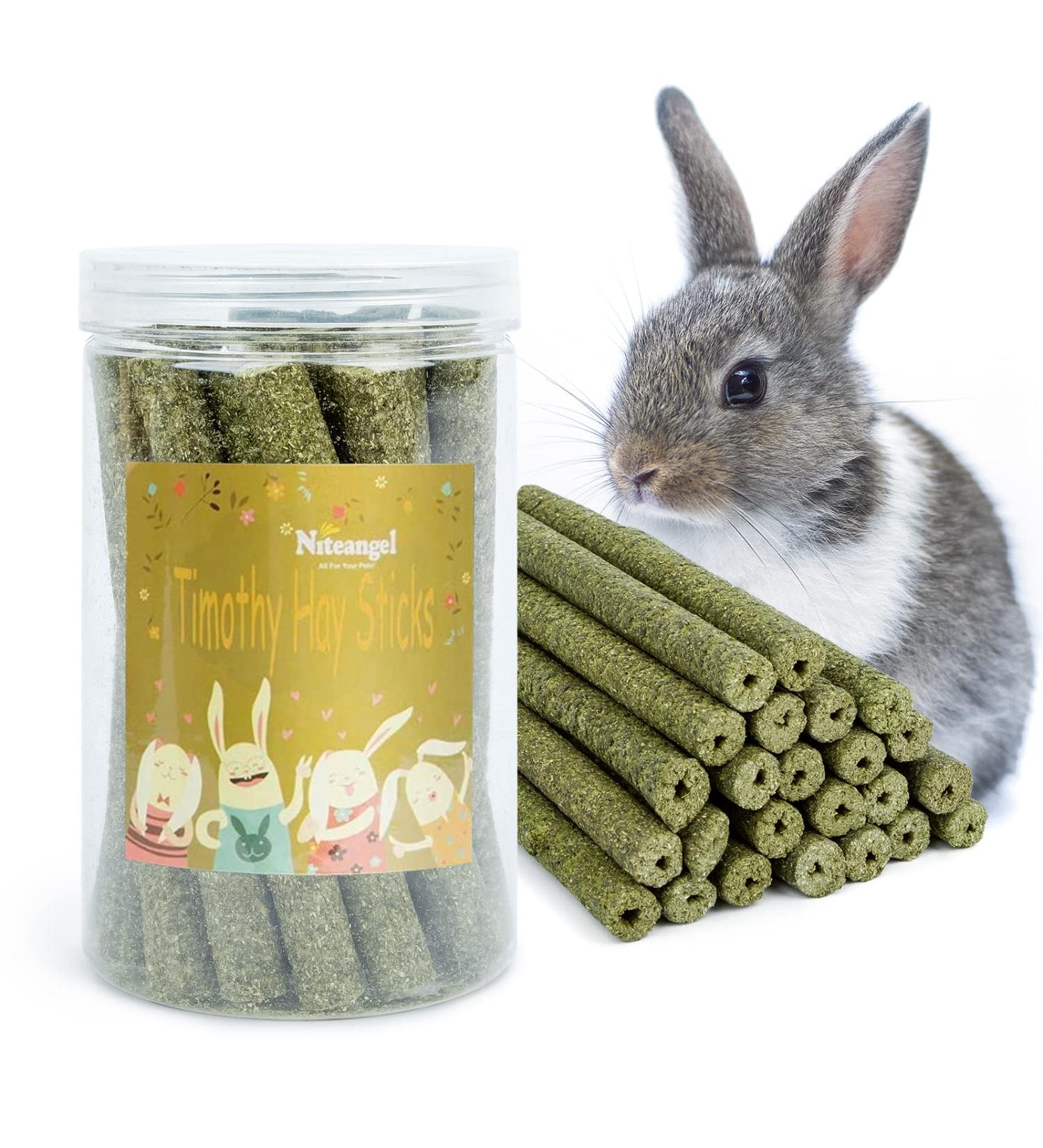 Niteangel 20pcs Natural Timothy Hay Sticks for Rabbits, Chinchillas, Guinea Pigs | Molar Rod for Small Animals - Buy Online on SooperMarket.com