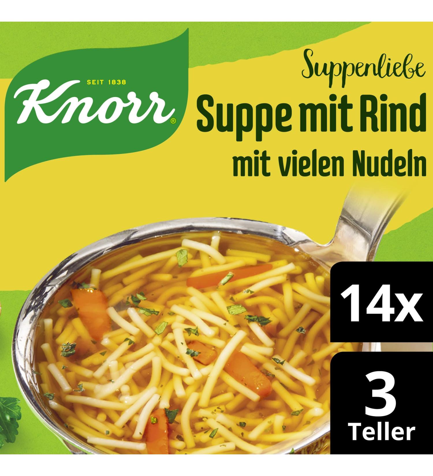 Knorr Love Soup Beef - Delicious Noodle Soup No Additives or Dyes 14 x 76g Plates - International Shipping Available - Buy Online on SooperMarket.com