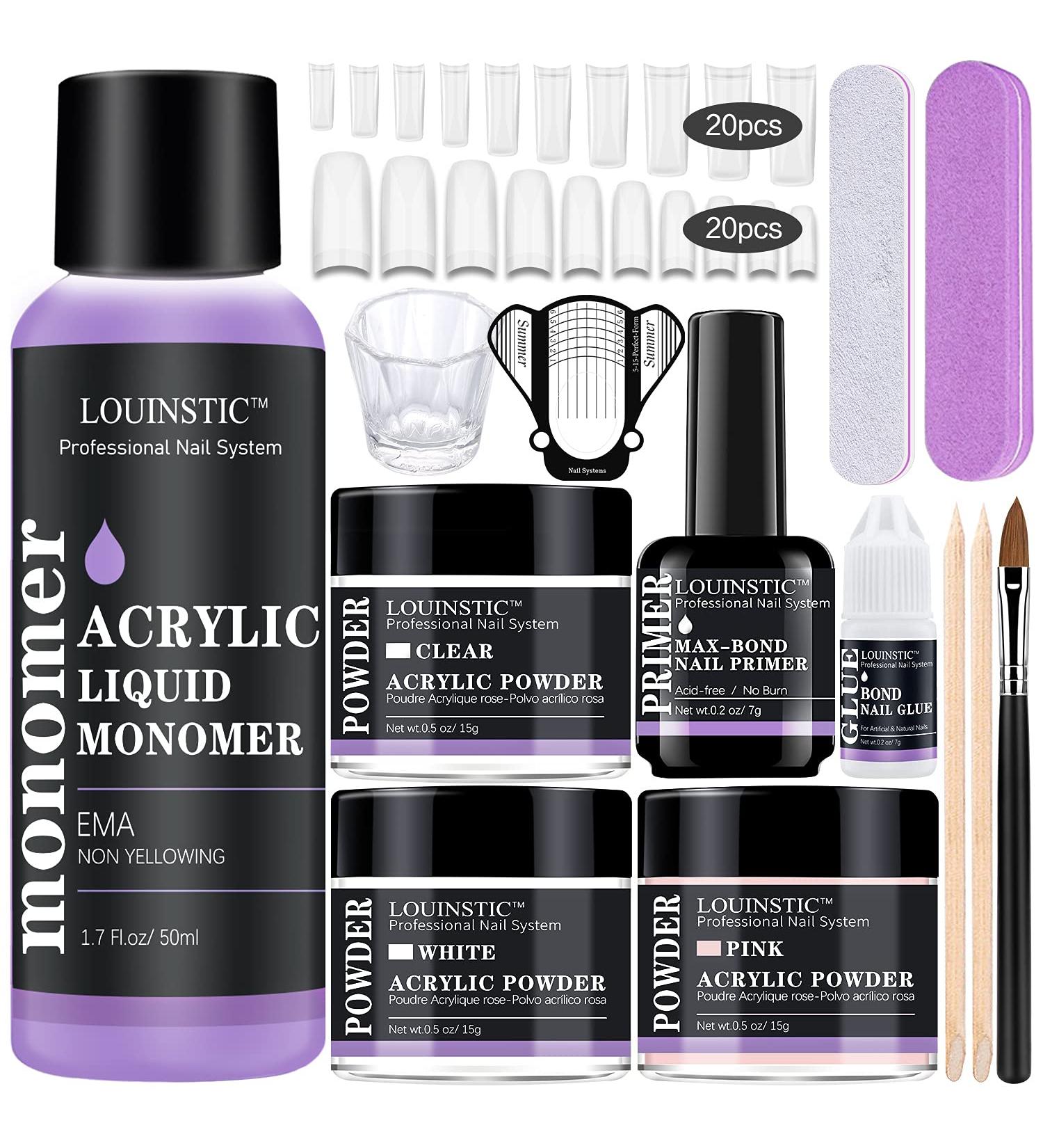 Professional Acrylic Nail Kit for Beginners - Complete Starter Set with Primer, Tips, Glue, and Brush - Size A - Buy Online on SooperMarket.com