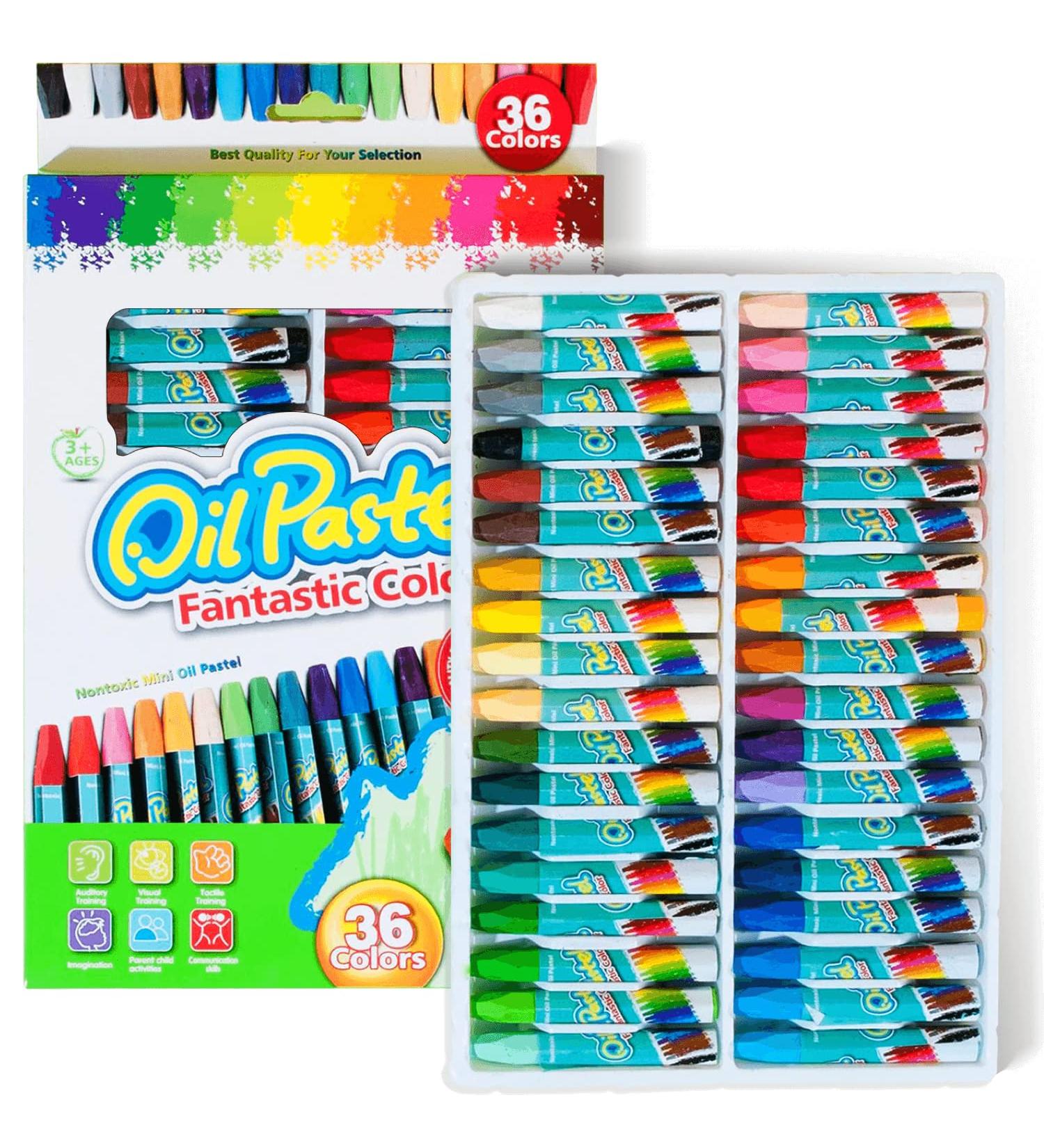 Non-Toxic Oil Pastels Set - 36 Assorted Colors for Kids, Artists & Beginners - Soft Pastels for Painting, Drawing & Graffiti - Art Supplies - Buy Online on SooperMarket.com