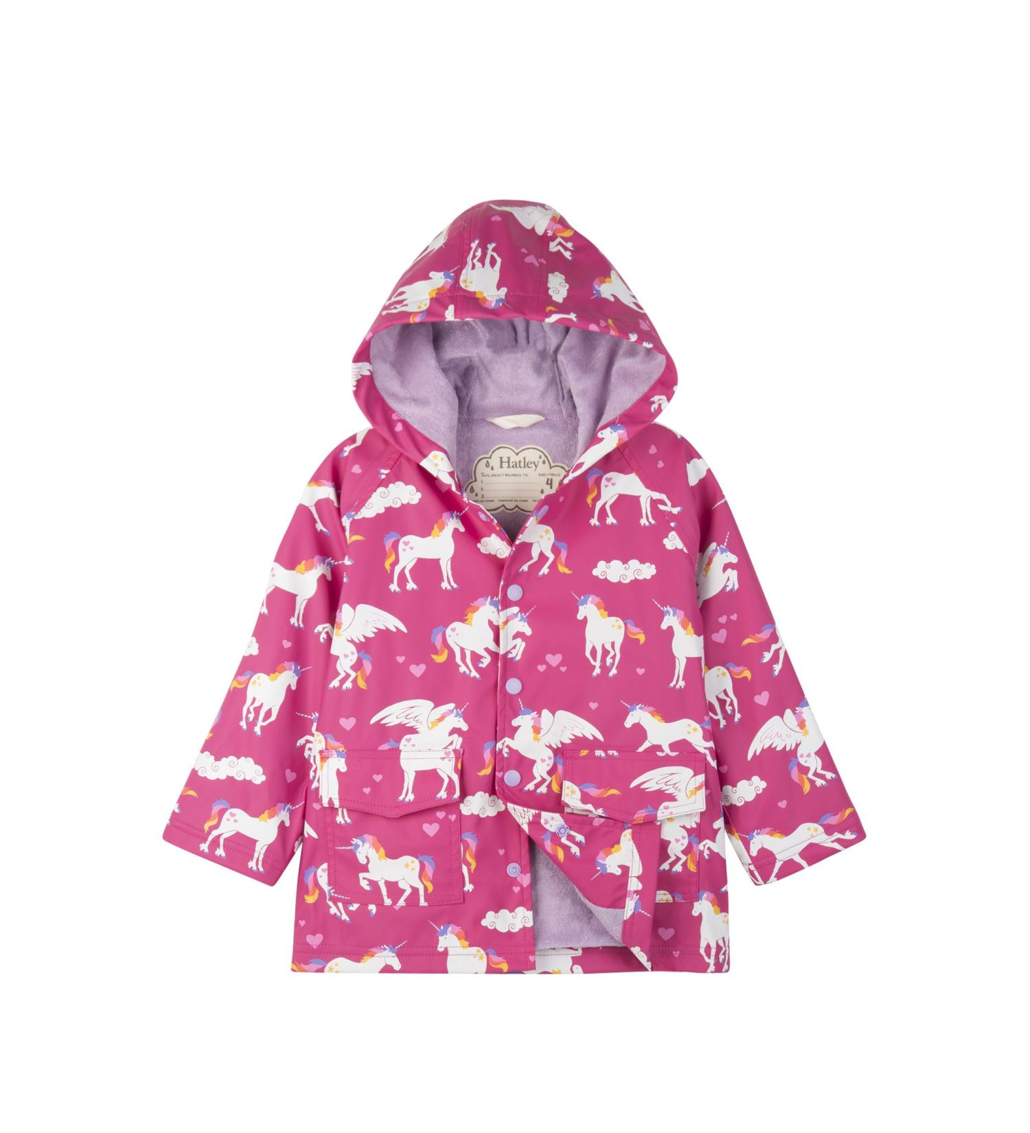 Hatley Girls' Rainbow Unicorns Printed Raincoat - Size 10 Years | Waterproof Jacket for Kids - Buy Online on SooperMarket.com
